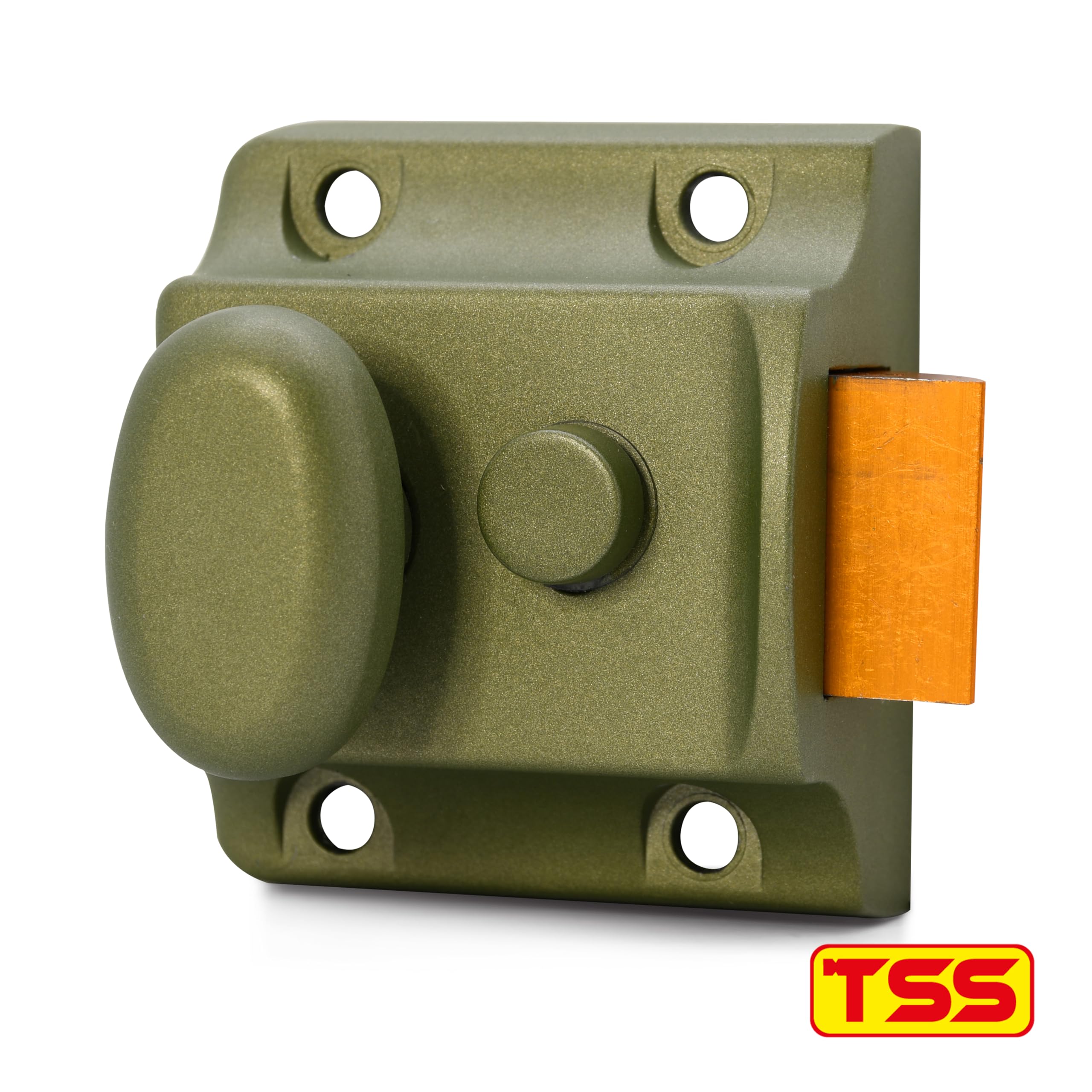 TSS Traditional Nightlatch, 40mm Backset, Green Body, Supplied w/Rim Cylinder (3 Keys) & Fixings - Image 2