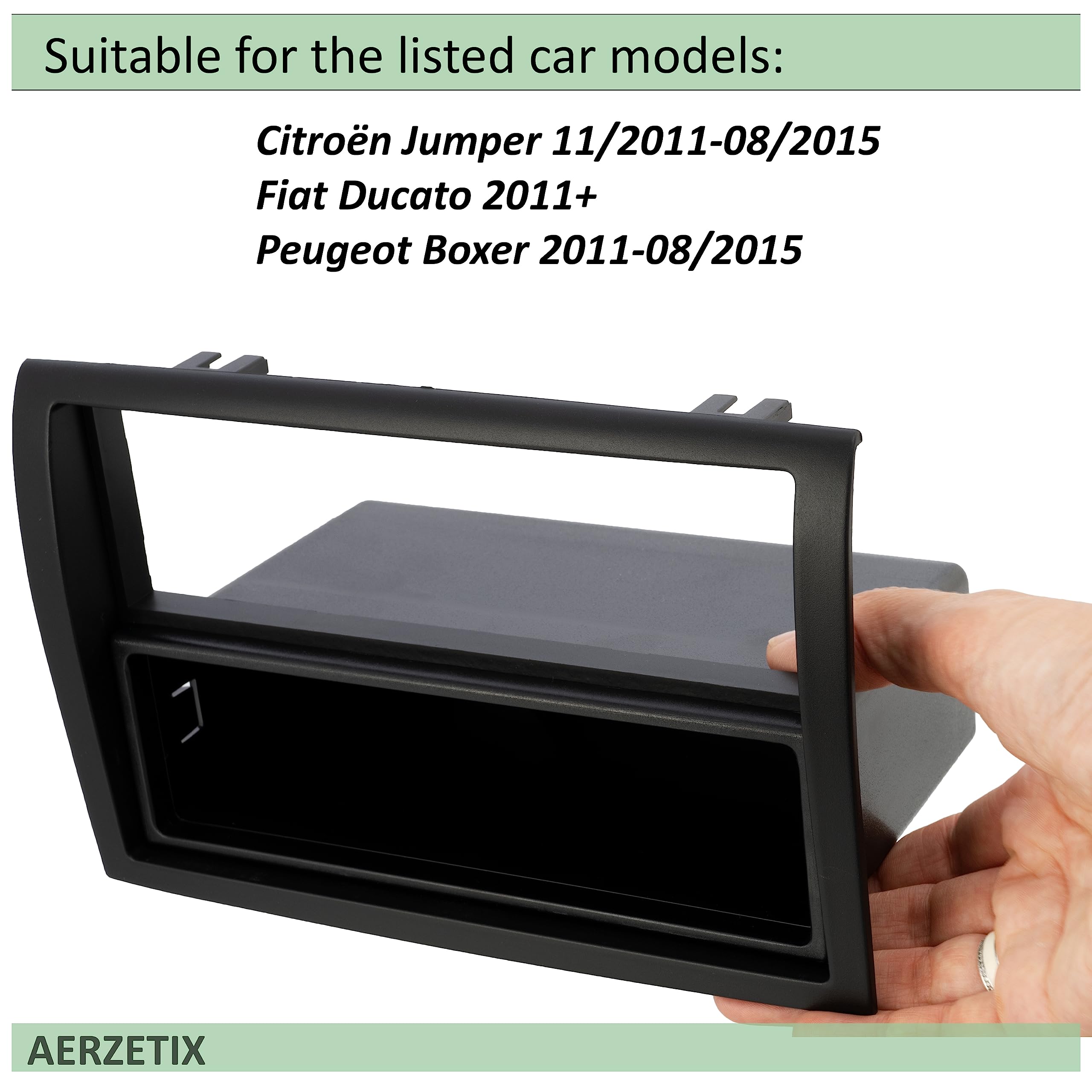 AERZETIX Mascherina Adattatore 2 ISO Per Autoradio – Compatibile Citroen Jumper, Fiat Ducato, Peugeot Boxer 2006+