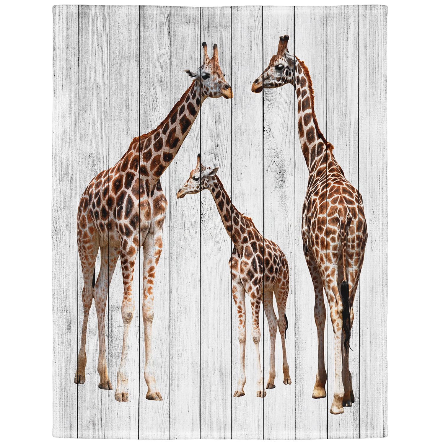 YISUMEI Blanket 75 x 100 cm Soft Flannel Fleece Blanket Throw Giraffe Wood Grain