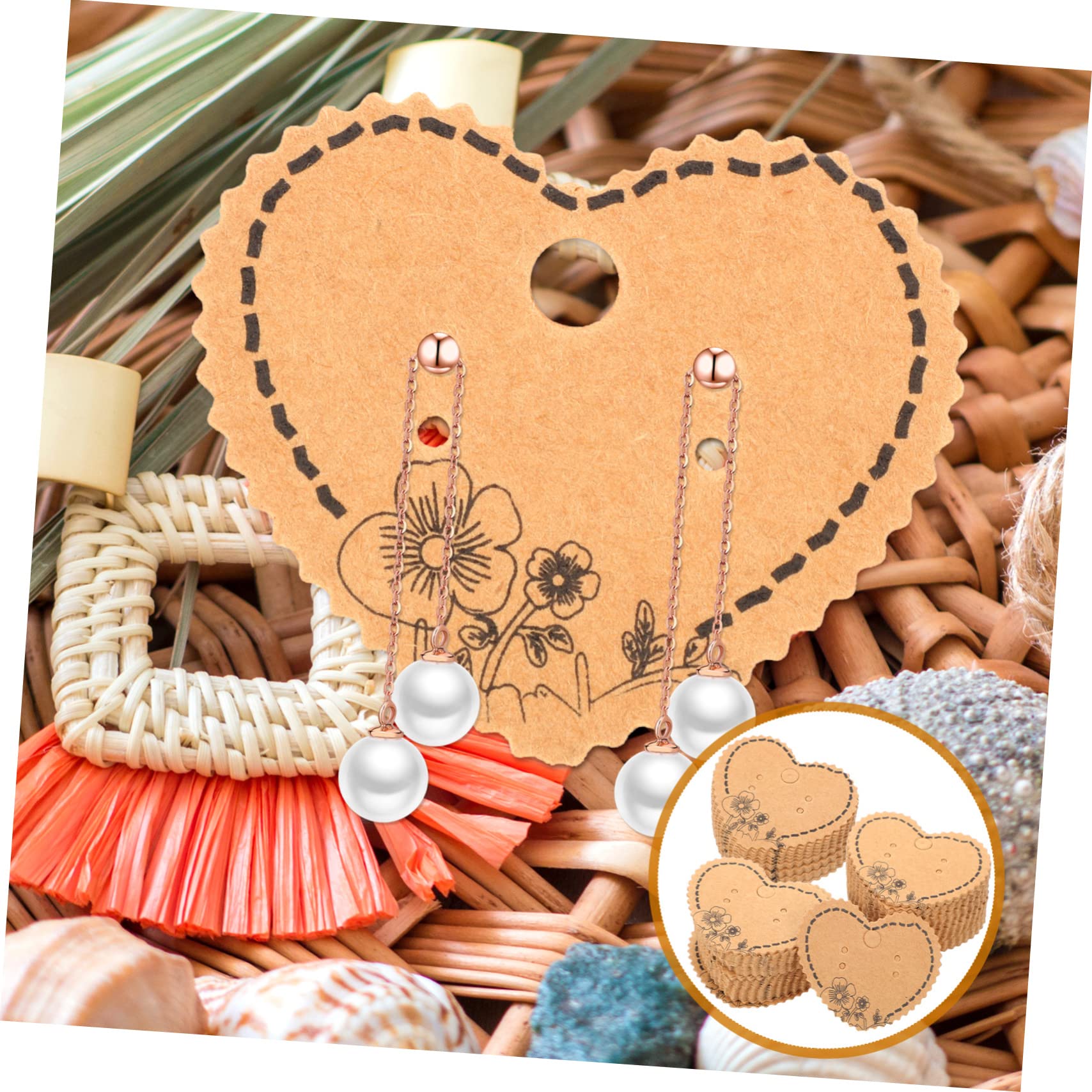 100 Cartes Vierges Papier Kraft Pour Bijoux - Présentoirs Boucles D'oreilles, Colliers - Vente Et Rangement