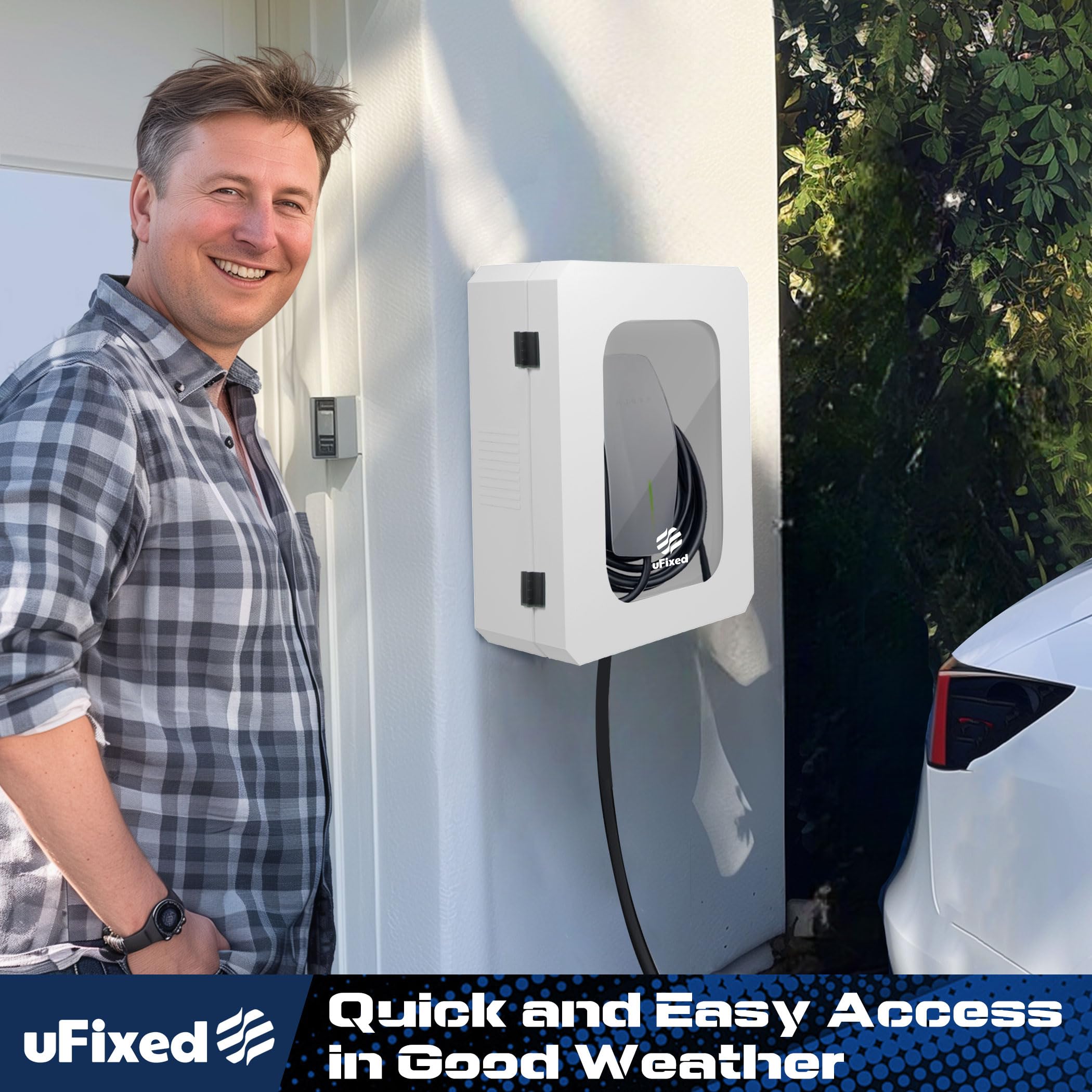 Tesla obudowa Super Charge Tesla szafka wallbox stacja ładująca Tesla ochrona przed warunkami atmosferycznymi, antykorozyjna, widoczna, trwała, biała