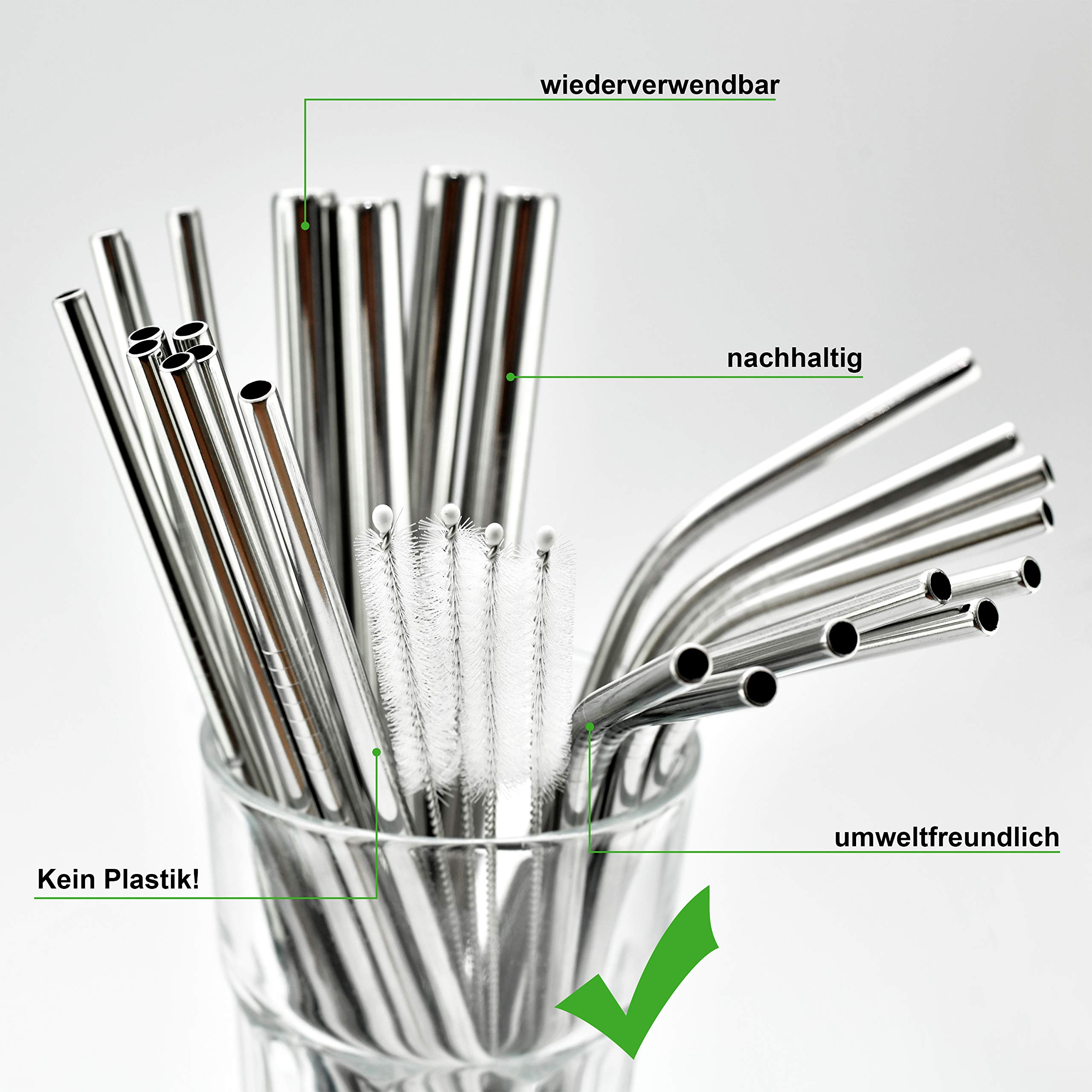 Cannucce In Acciaio Inox Metaltex - 4 Pezzi Riutilizzabili Con Spazzola - Foto 5