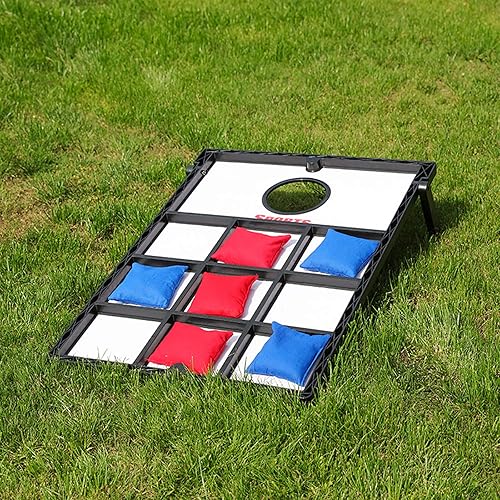 Miniatura 5 de LOKATSE HOME Juego clásico de cornhole incluye 8 bolsas de frijol, 2 tablas con superficie de MDF y estuche de viaje