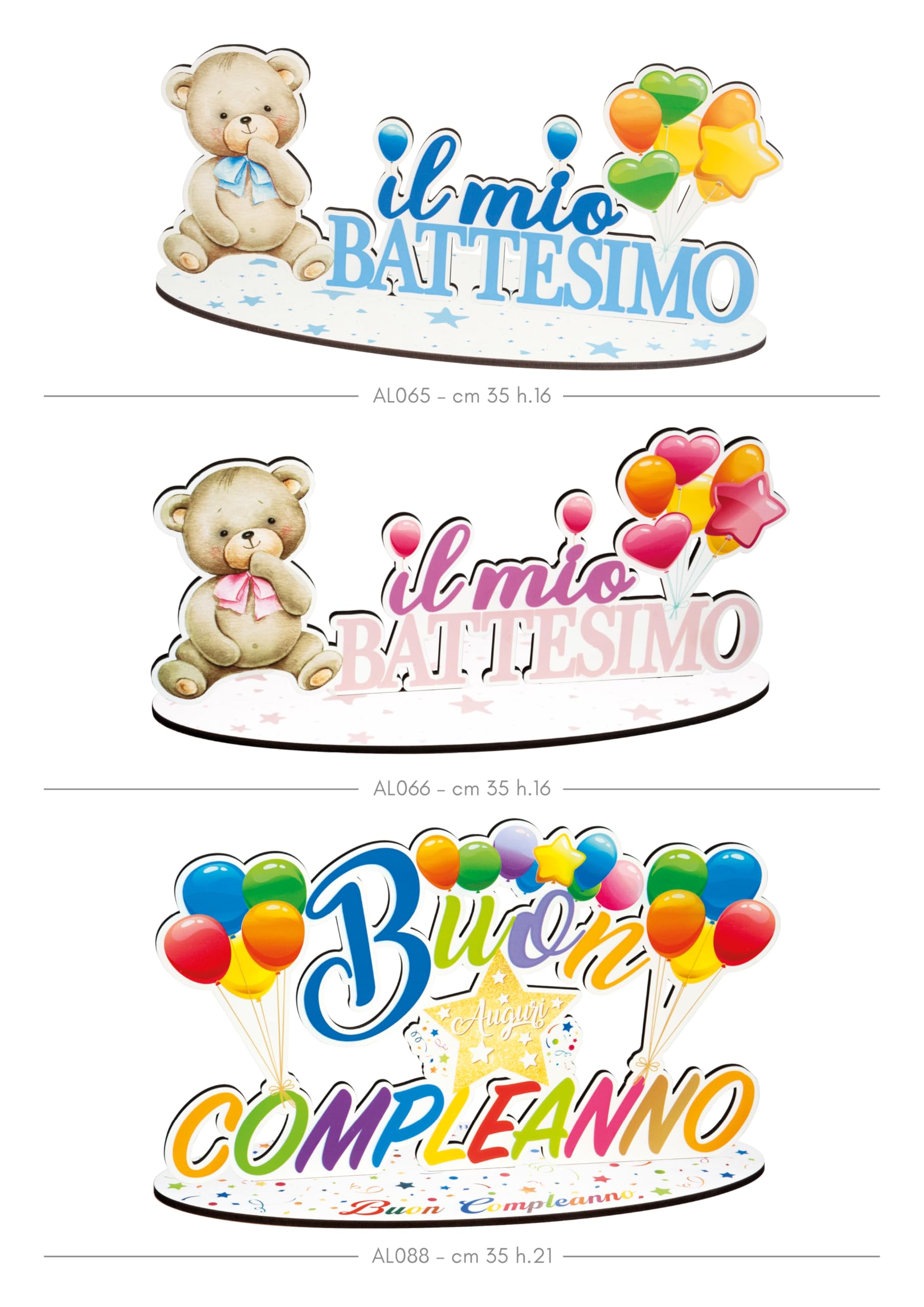 Centrotavola Maxi Scritta in Legno per Eventi Speciali Decorazione Festa Tavolo Torta Idea Regalo per Party Accessori Celebrazioni (Il Mio Battesimo Celeste con Orsacchiotto 35x16 cm)