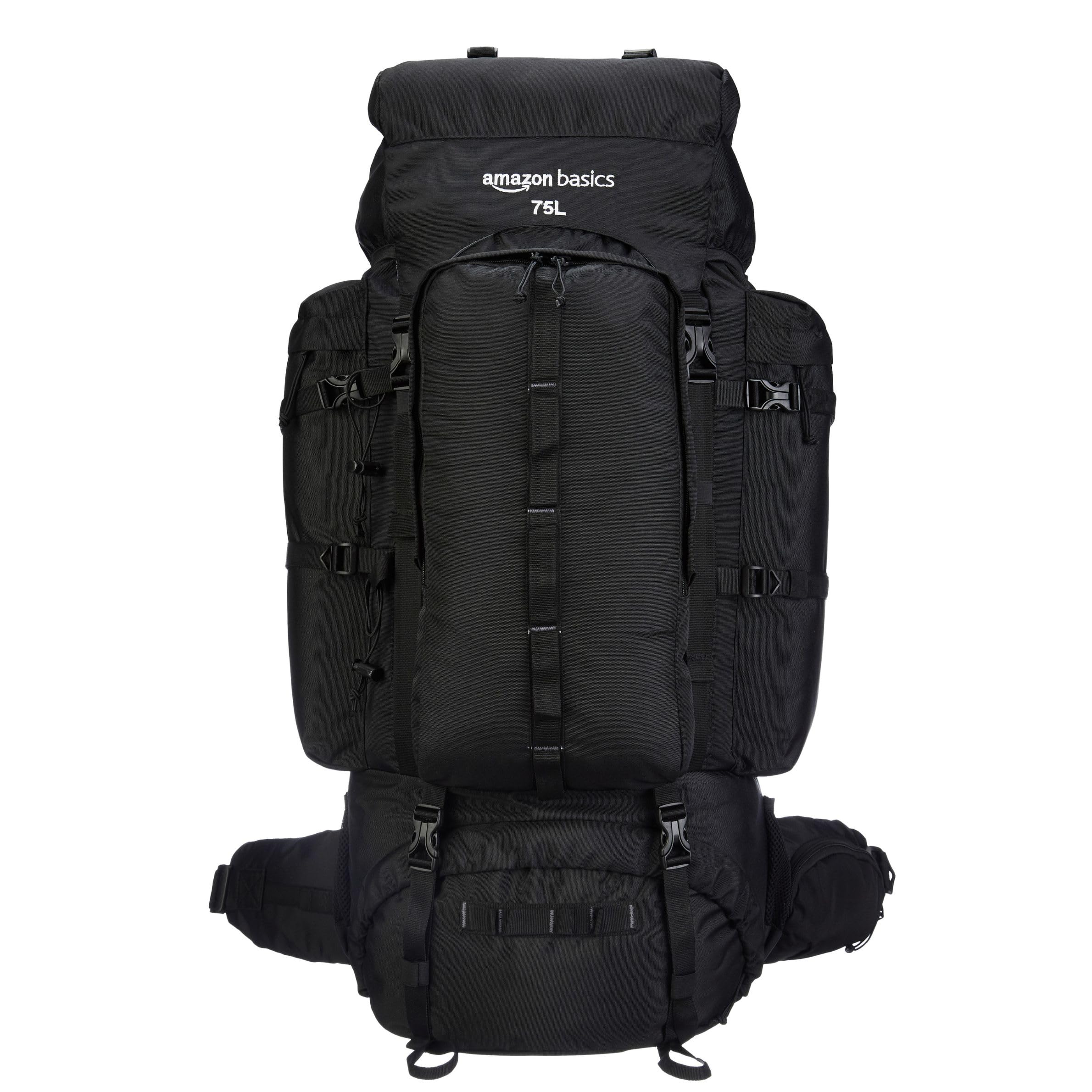 Internal Frame Hardback Hiking Bag with Rain Cover | Trekking | Travel Bag for Men & Women | Waterproof | Camping Rucksack | 75 Litres (Black)-image-42