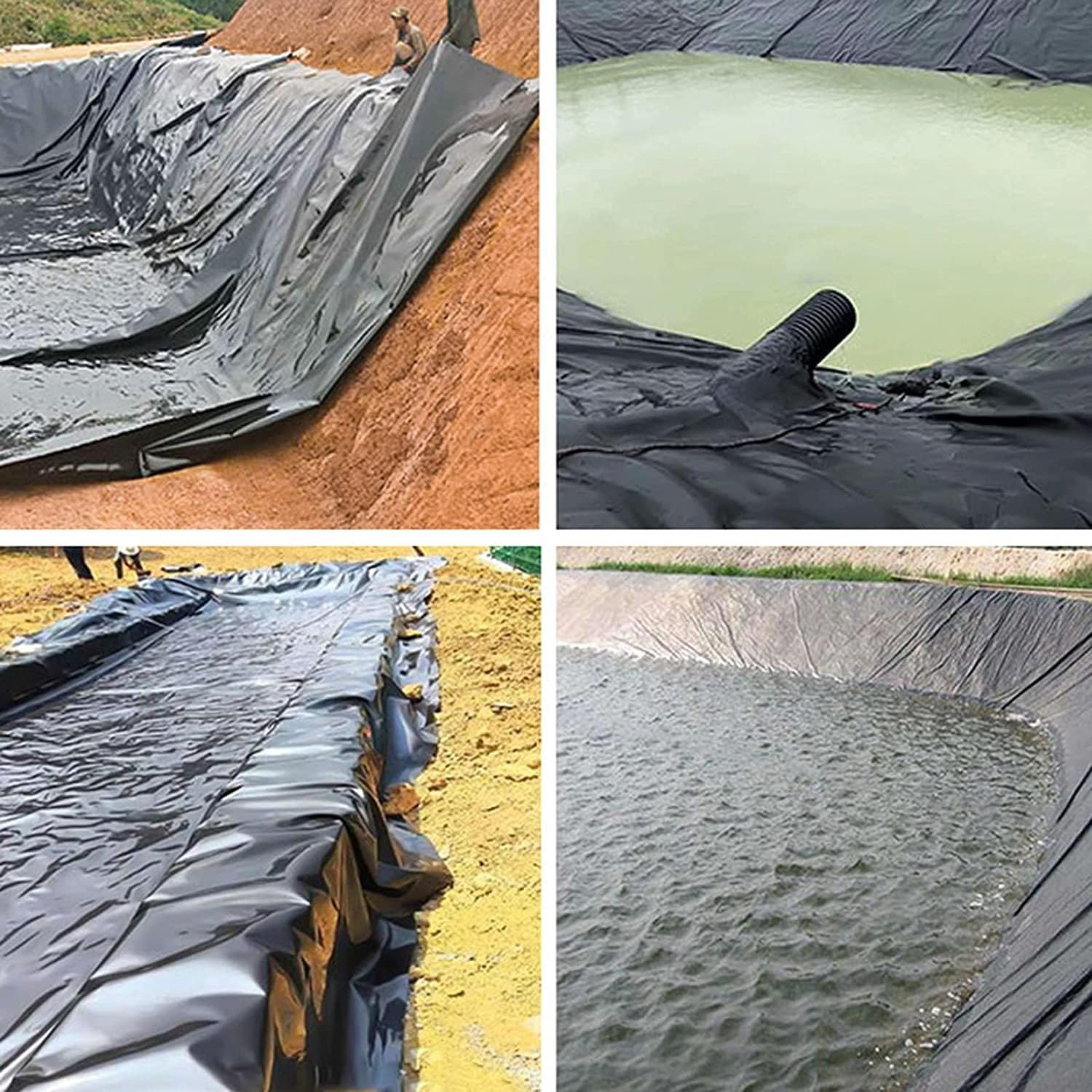Telo per laghetto in PVC, 4 x 10 m, resistente ai raggi UV e alle intemperie, per laghetti, cascate e paesaggi