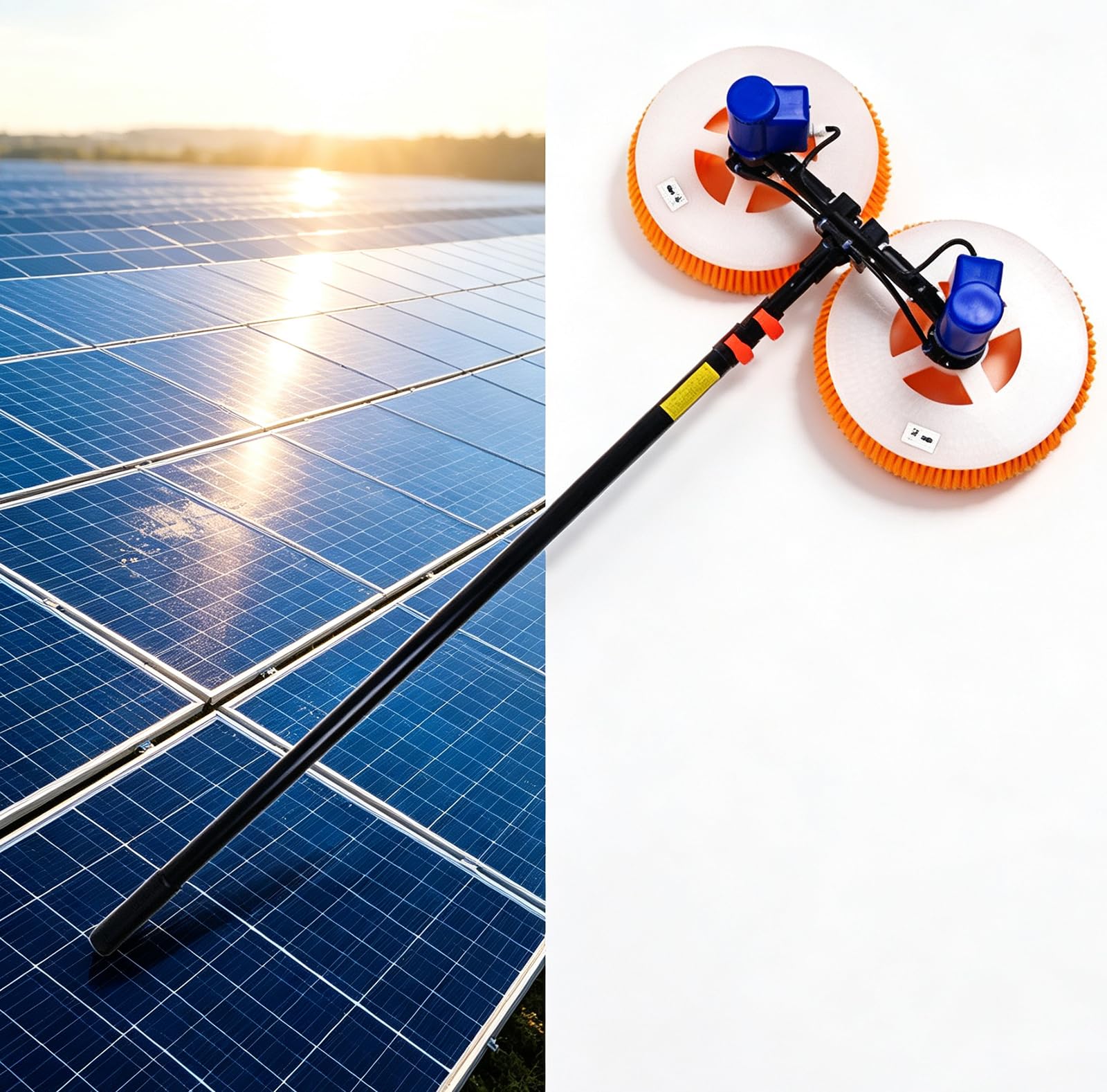 Macchina Telescopica per La Pulizia di Pannelli Solari Fotovoltaici Lithium Battery 3.5m