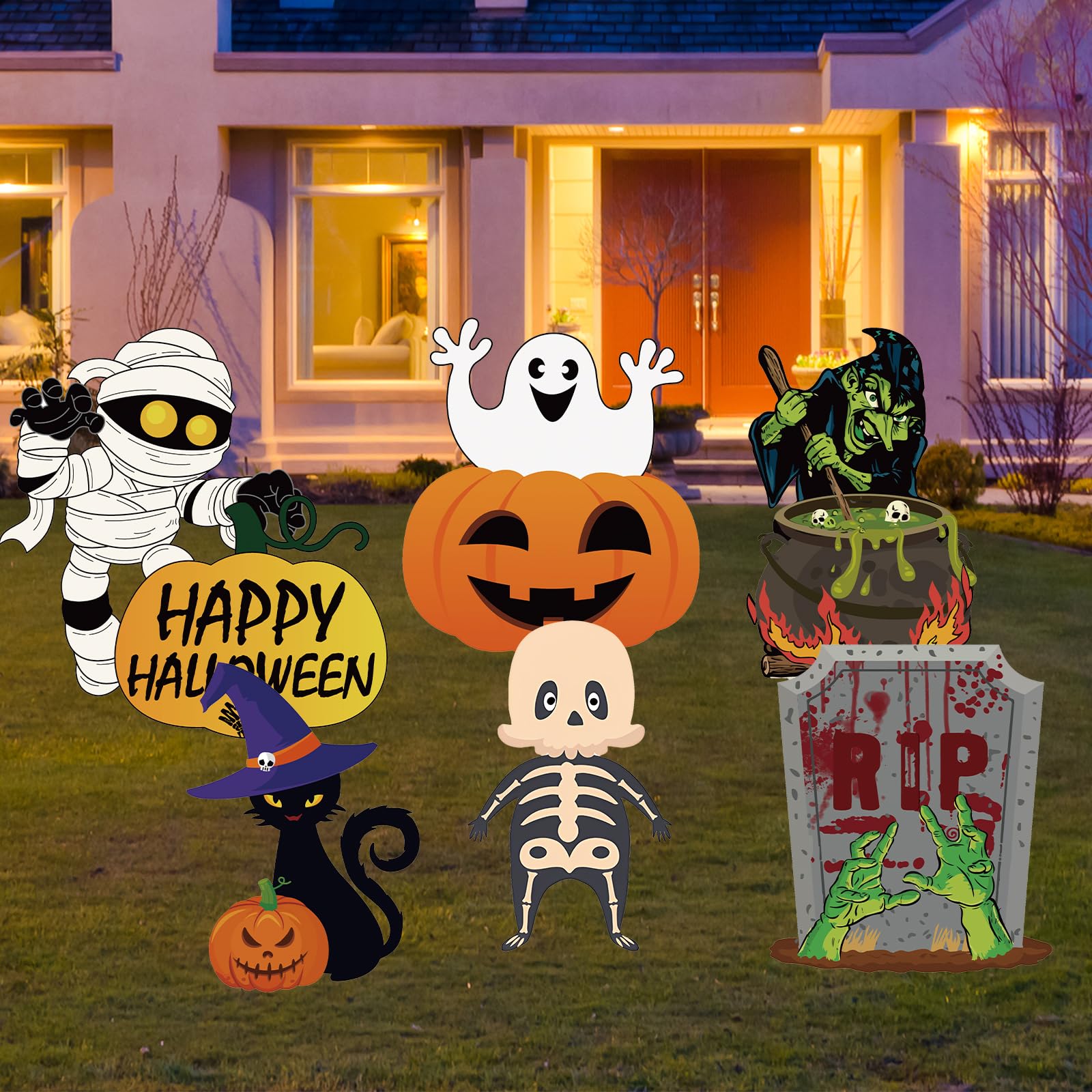 Amazon.com : Halloween Outdoor Decorations 6PCS Cute Halloween Yard ...