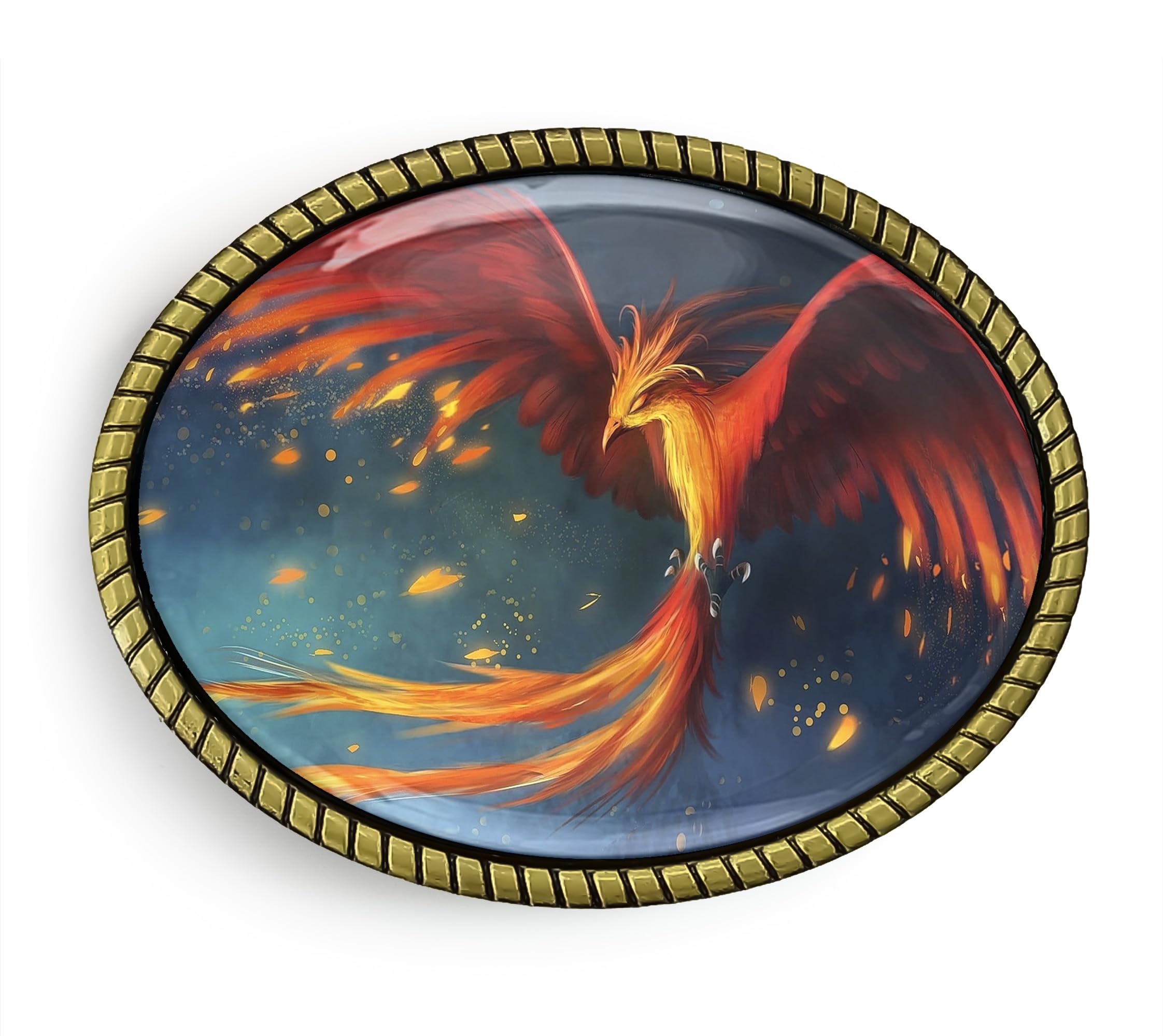 Phoenix Rising Belt Buckle - Greek Mythology Handmade Belt Buckle