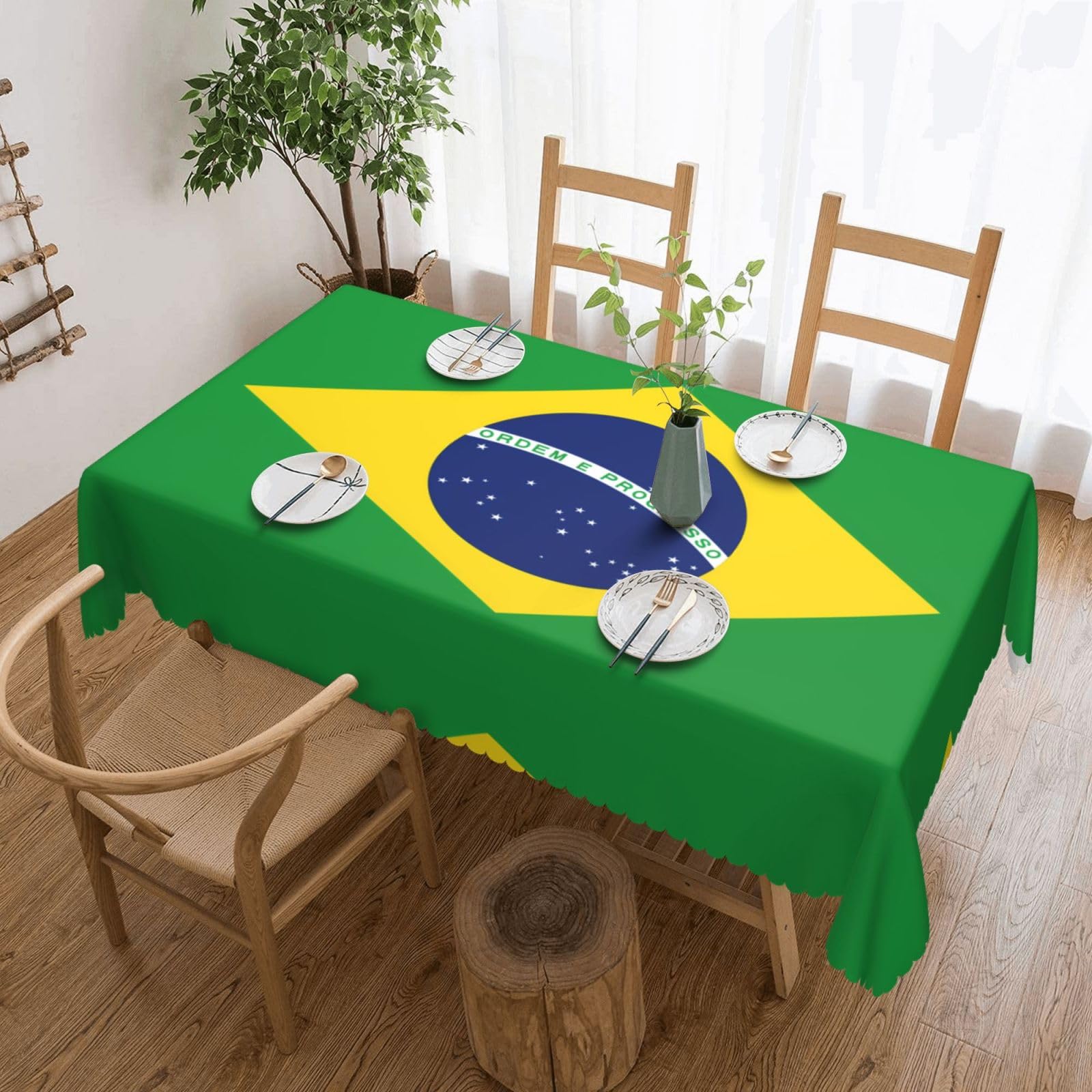 MROWYC Brazilian flag Printed tablecloths are suitable for hotels, picnics, and parties, and can effectively protect the tabletop