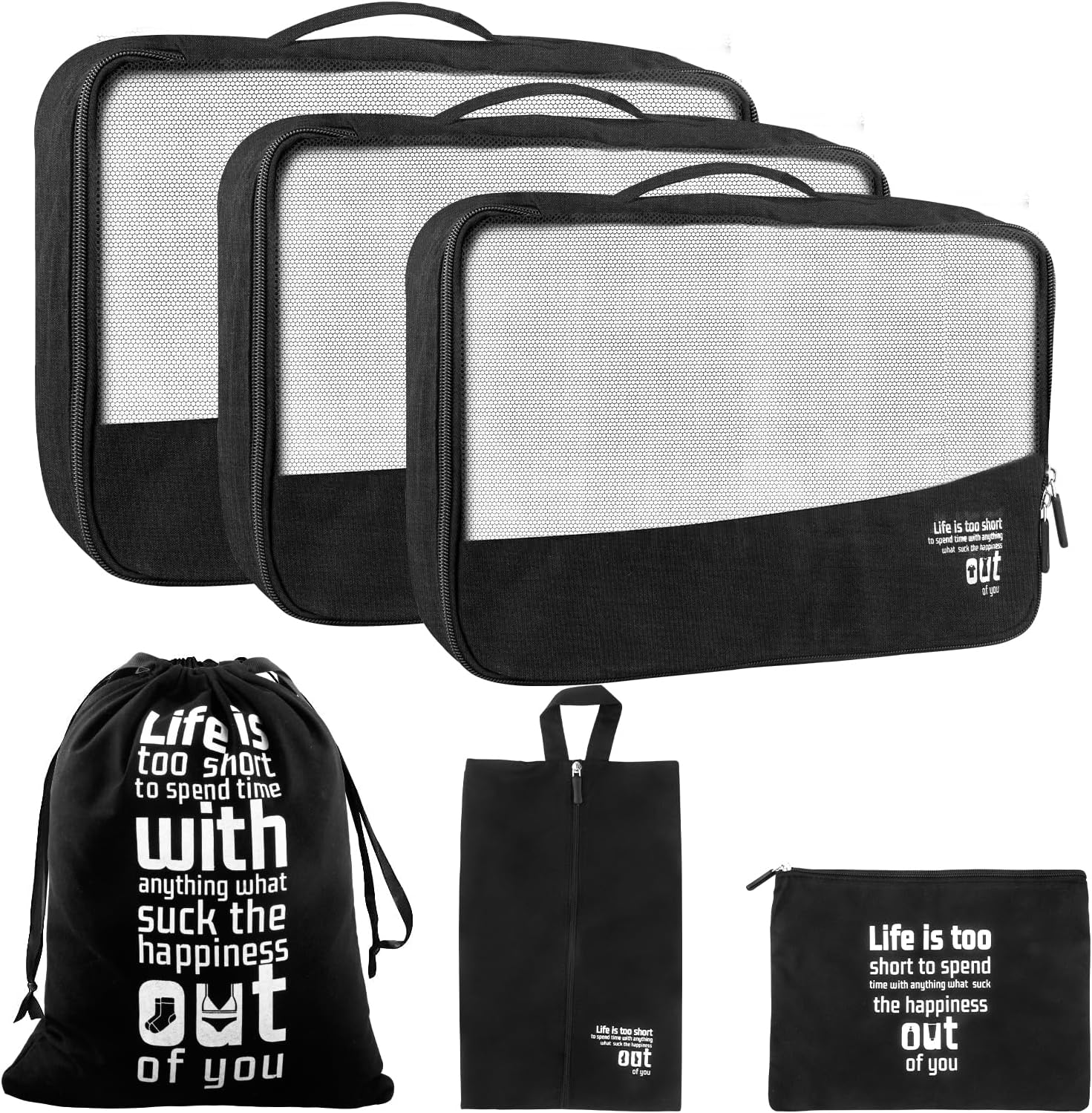 LiYu 6 Set Packing Cubes for Suitcases,Expandable Luggage Organizer Bags for Travel