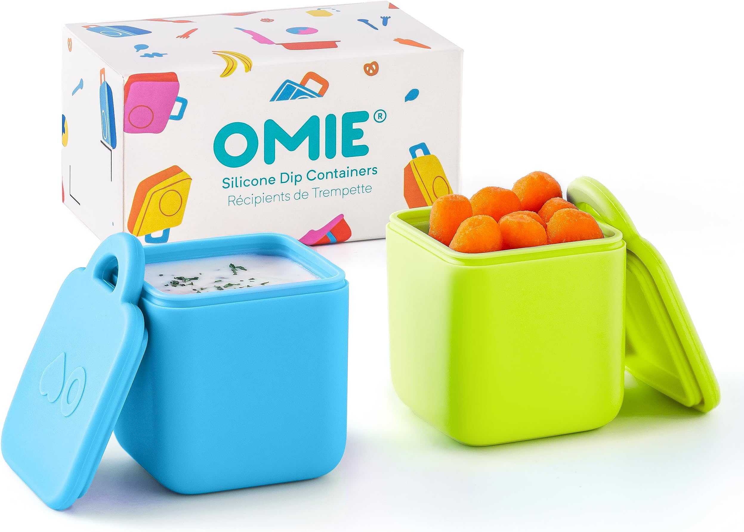 New OmieBox (2 pack) Leakproof Dips Containers To Go