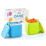 OmieBox &lpar;2 pack&rpar; Leakproof Dips Containers To Go&comma; Salad Dressing Container&comma; Condiment Container with Lids - Food Safe Silicone - 4 ounces &lpar;Blue&sol;Lime&rpar;