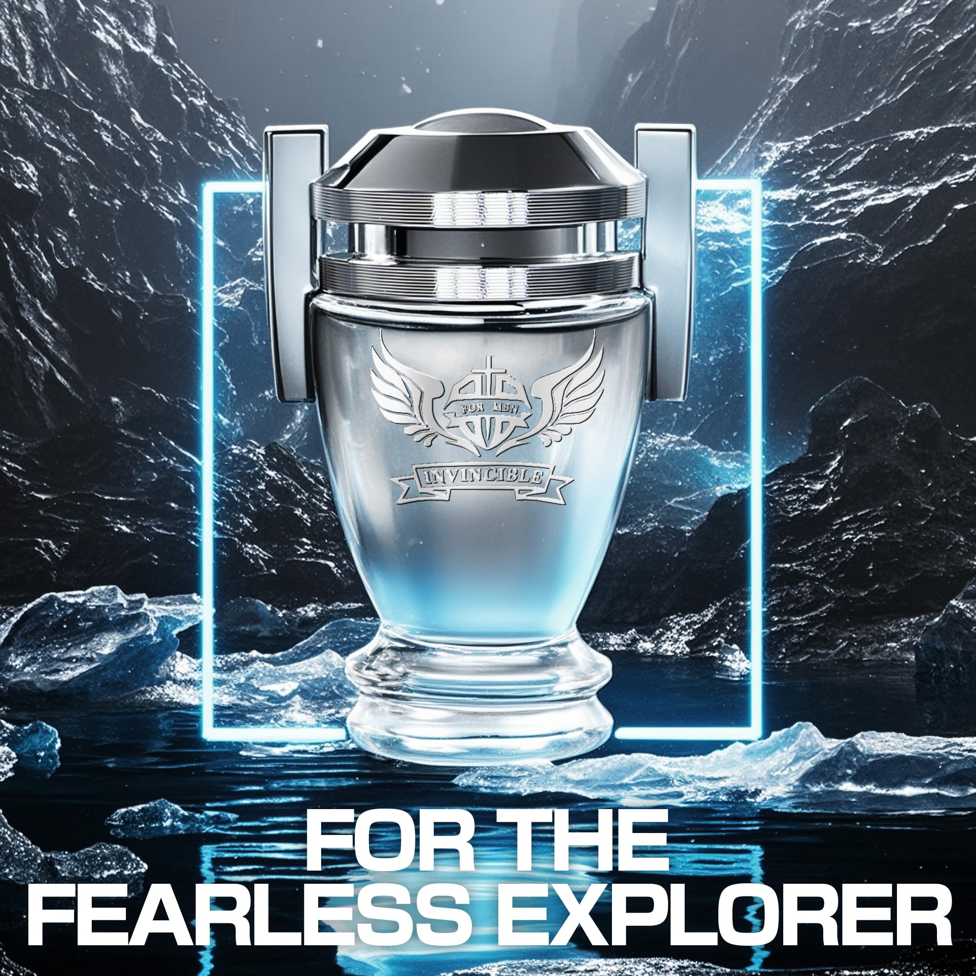 Men's Cologne 2PCS Eau de Parfum Gift Set - 3.4 Fl Oz Each | Citrus Spicy & Woody Ambergris Fragrance | Luxury Perfume for Day & Night (Invincible-Valuable) - 4