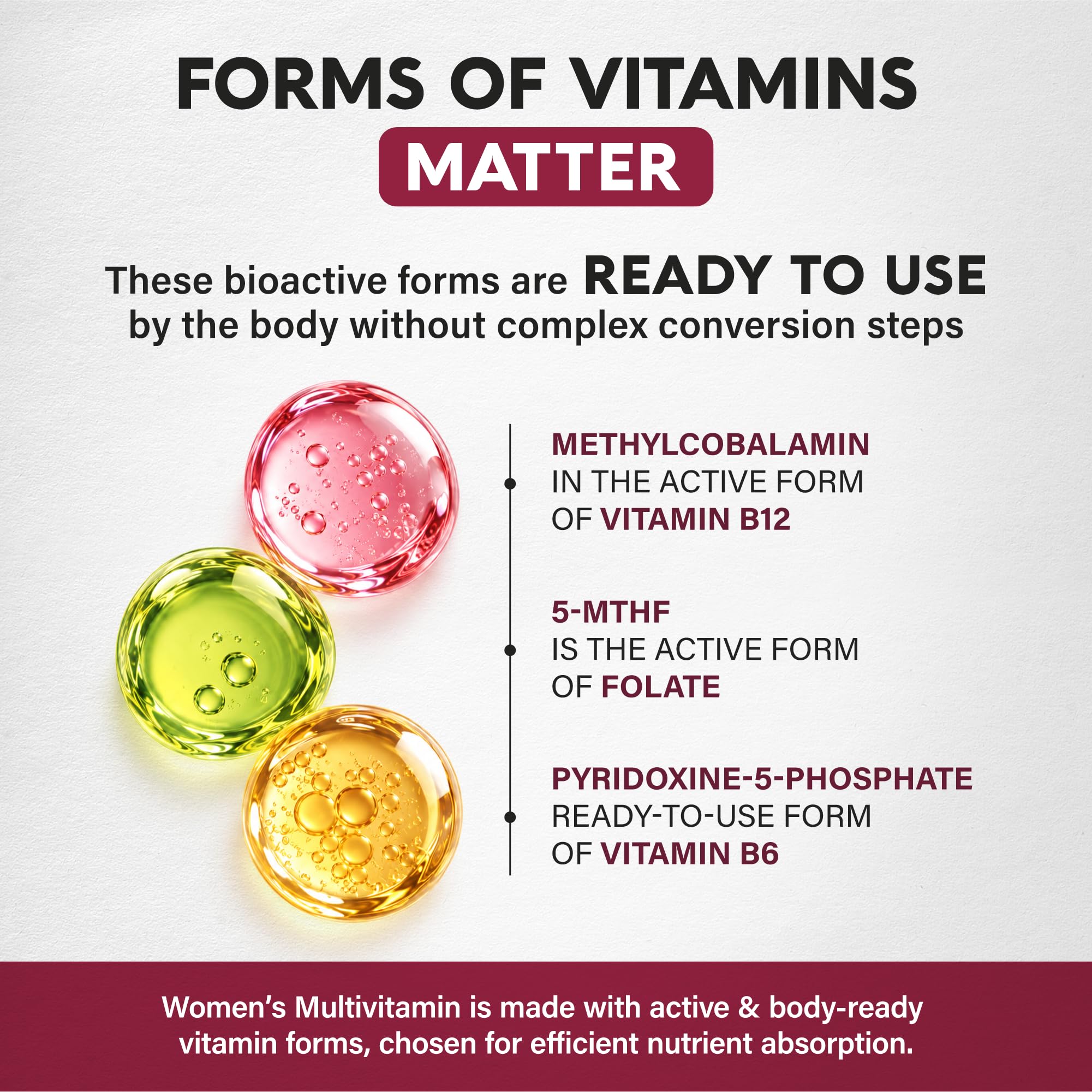Multivitamin for Women 47in1 - B Complex, Biotin, D3 & K2, Iron - 90 Caps — Amazon image 5