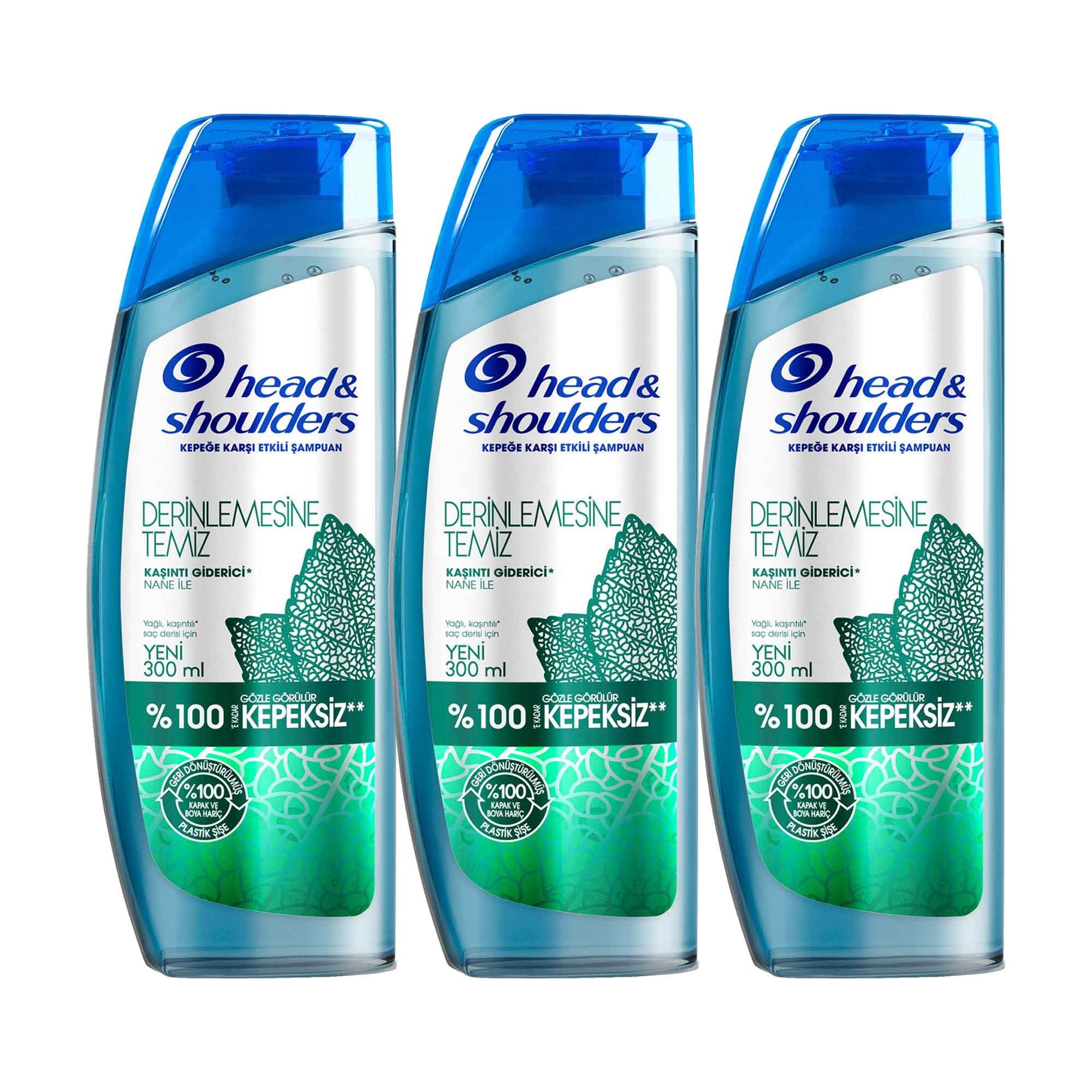 Head & Shoulders Derinlemesine Temizlik Şampuan Kaşıntı Giderici Nane 300 ml 3lü paket