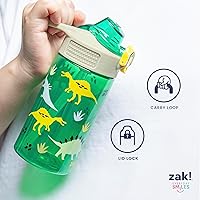 Vista 5 de Zak Designs Bluey Sage Kids Water Bottle For School or Travel, 16oz Durable Plastic Water Bottle With Straw, Handle, and Leak-Proof, Pop-Up Spout