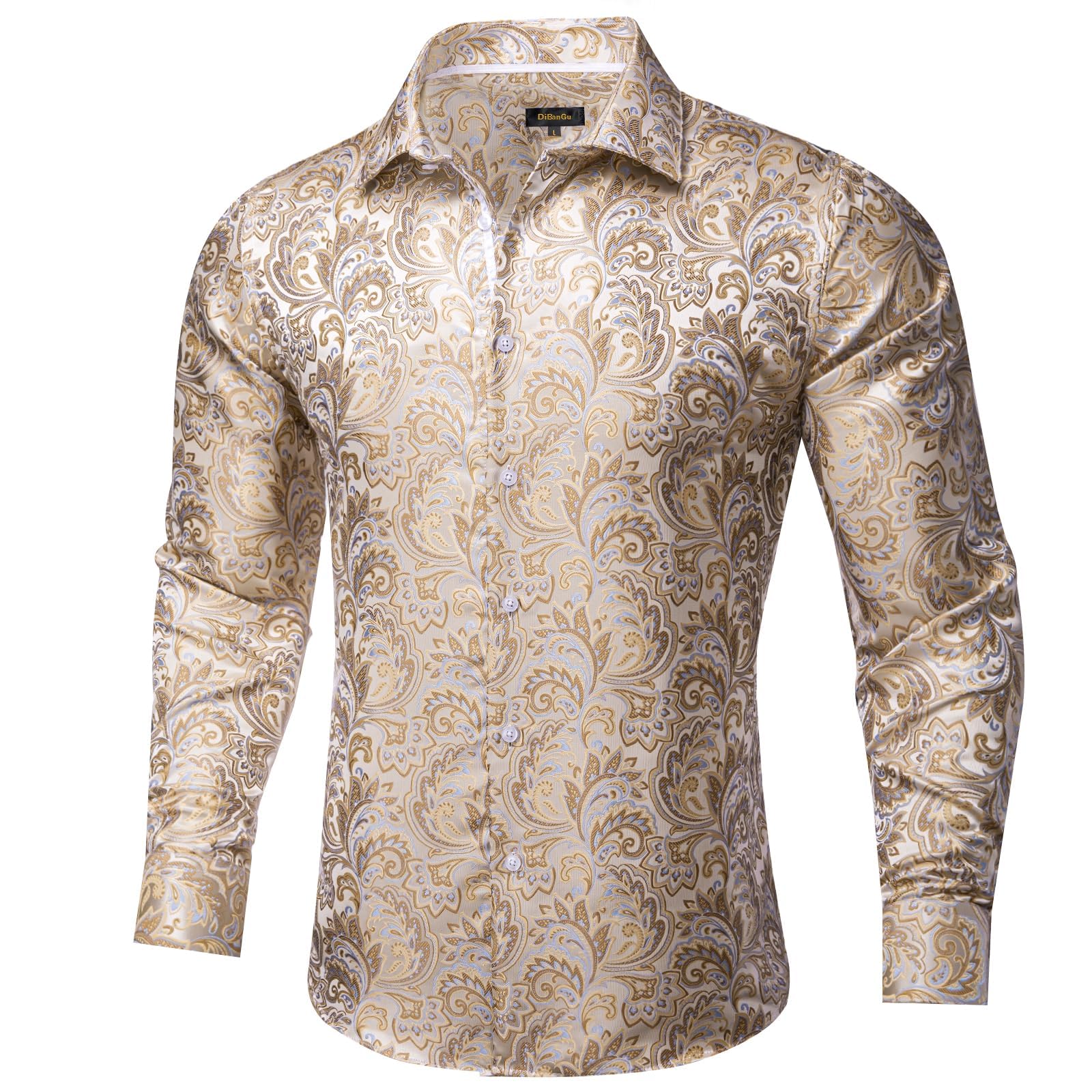 DiBanGu Silk Paisley Dress Shirt