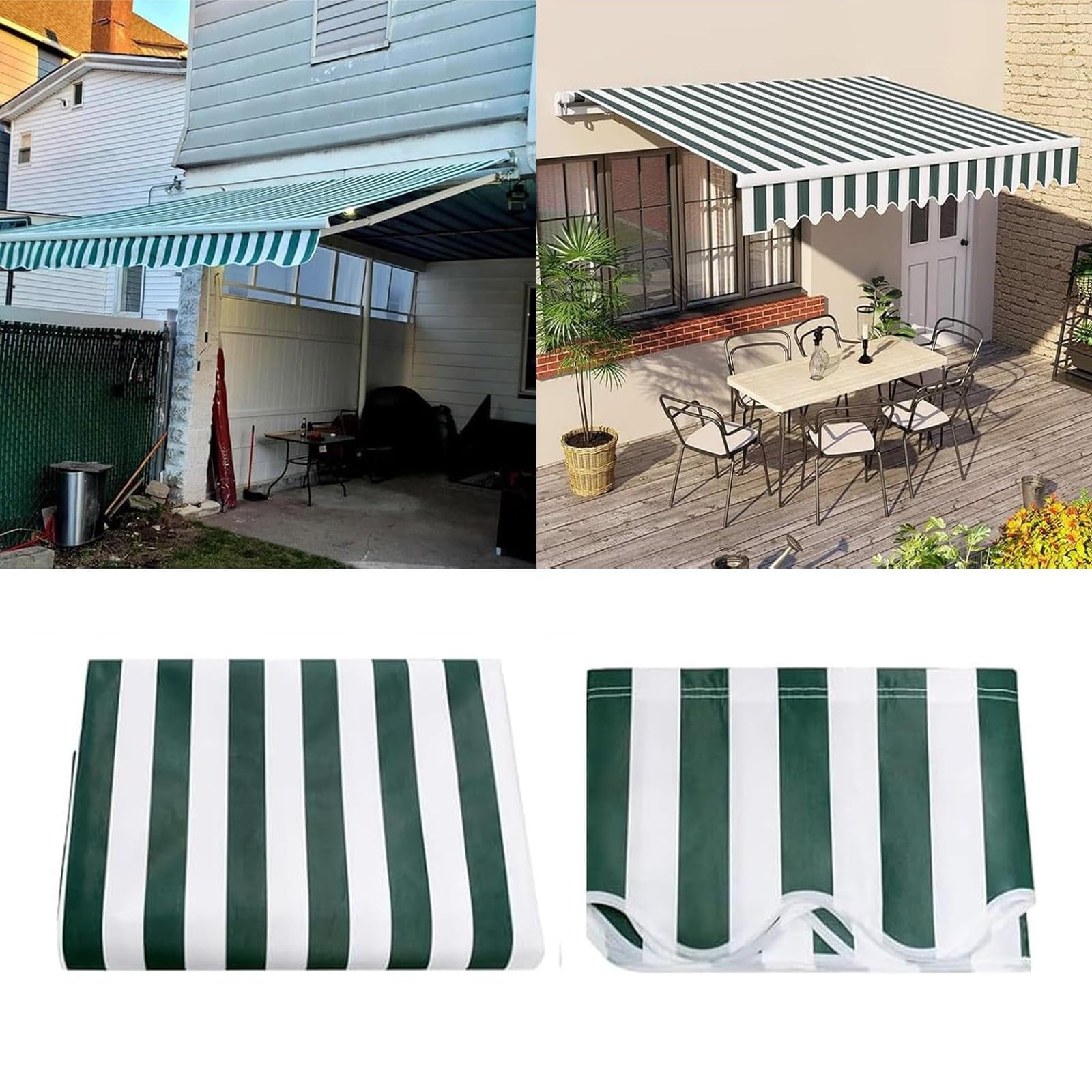 Cubierta de repuesto para toldo retráctil de 16x10 pies y lona parasol impermeable