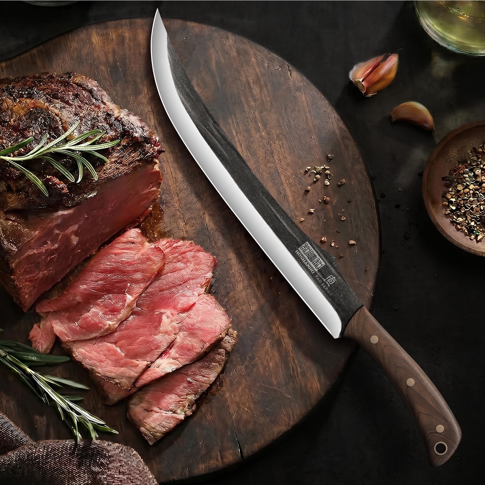 HOSHANHO 12" Carving Slicing Knife, Sharp Butcher Breaking Knife for BBQ — Amazon image 5