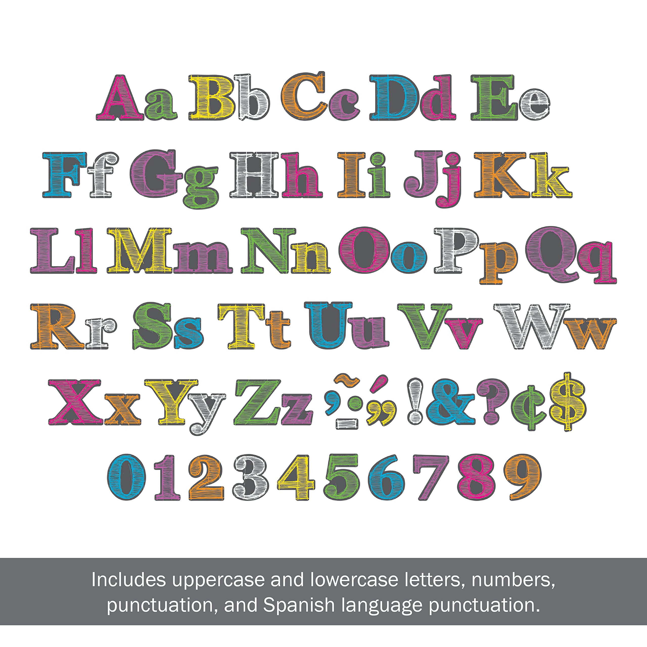 Chalk Letter Pop-outs Barker Creek 468-Piece Chalk Letter Pop-Out Set ...