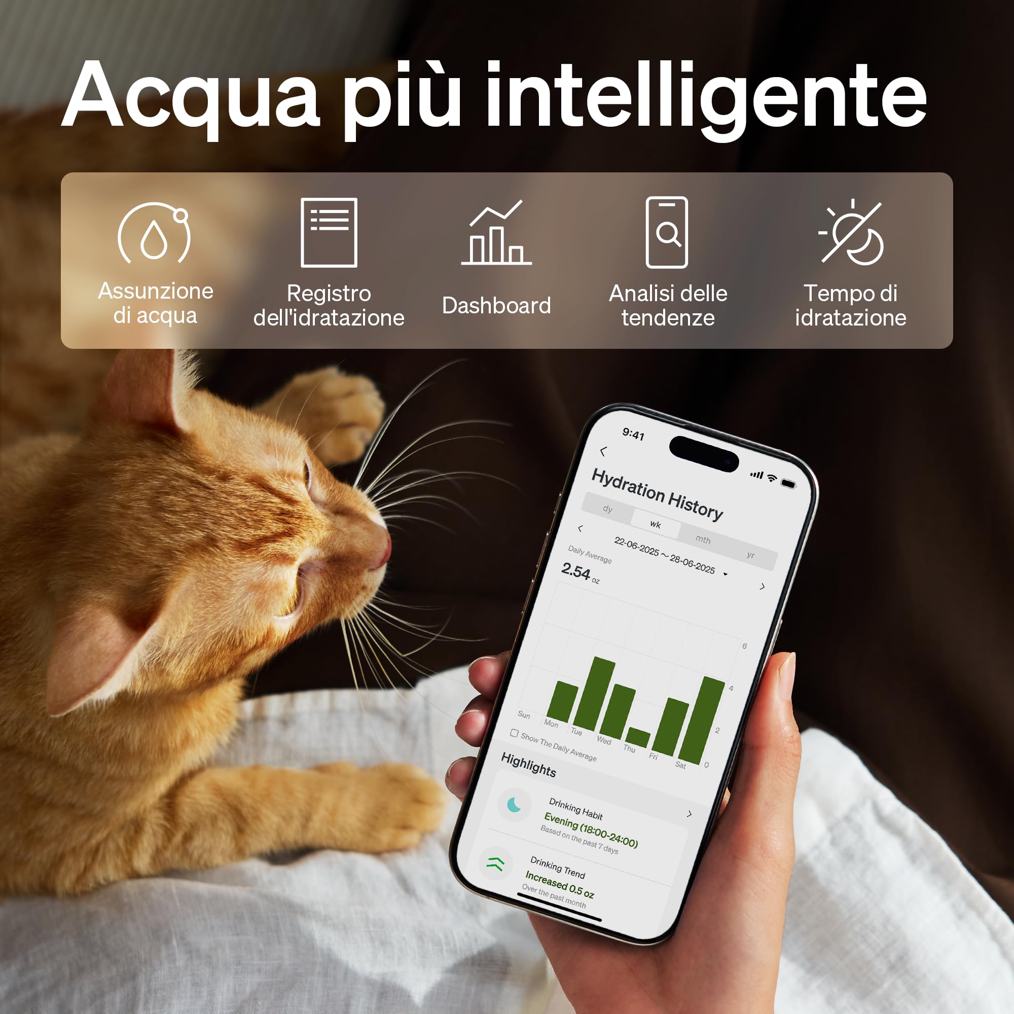 PETLIBRO Fontana per Gatti Upgrade, Senza Fili e a Batteria, Monitoraggio App 3L/101oz, Fontana Dockstream 2 con Vassoio in Acciaio Inossidabile, Dispenser d'Acqua per Cani WiFi 5GHz