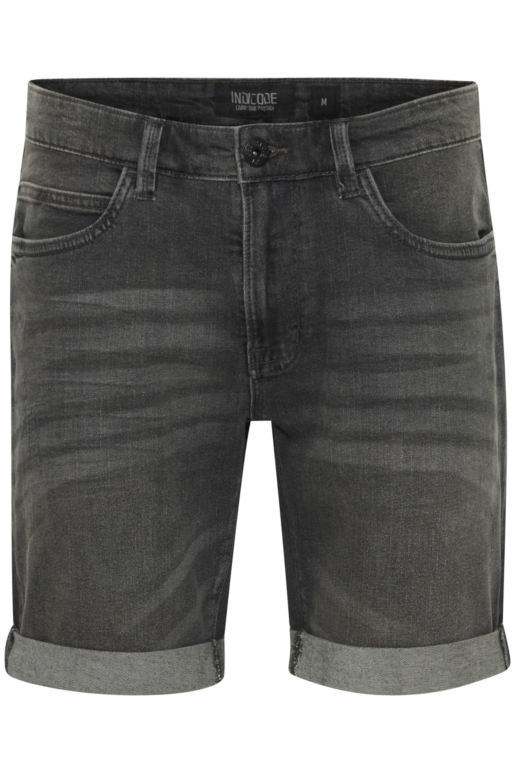 Indicode IDQuentin Herren Jeans Shorts Kurze Denim Hose im Stretch Eingriffstaschen Destroyed-Optik Baumwollmischung Regular fit