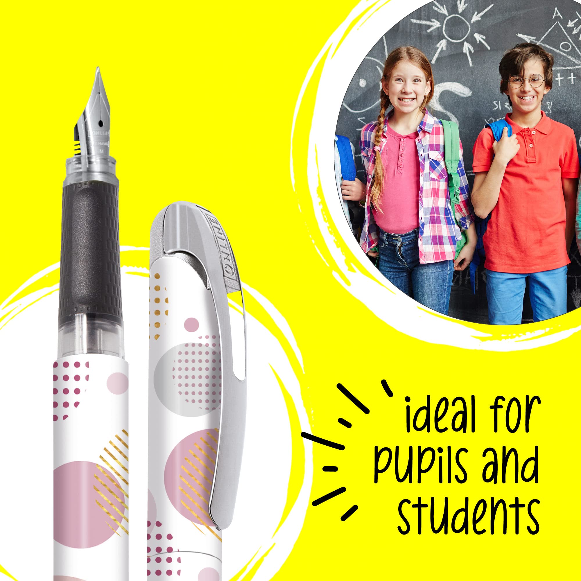 Online College ink pen Shiny Bubbles│ ergonomic fountain pen for school/college │ solid medium nib - Image 4
