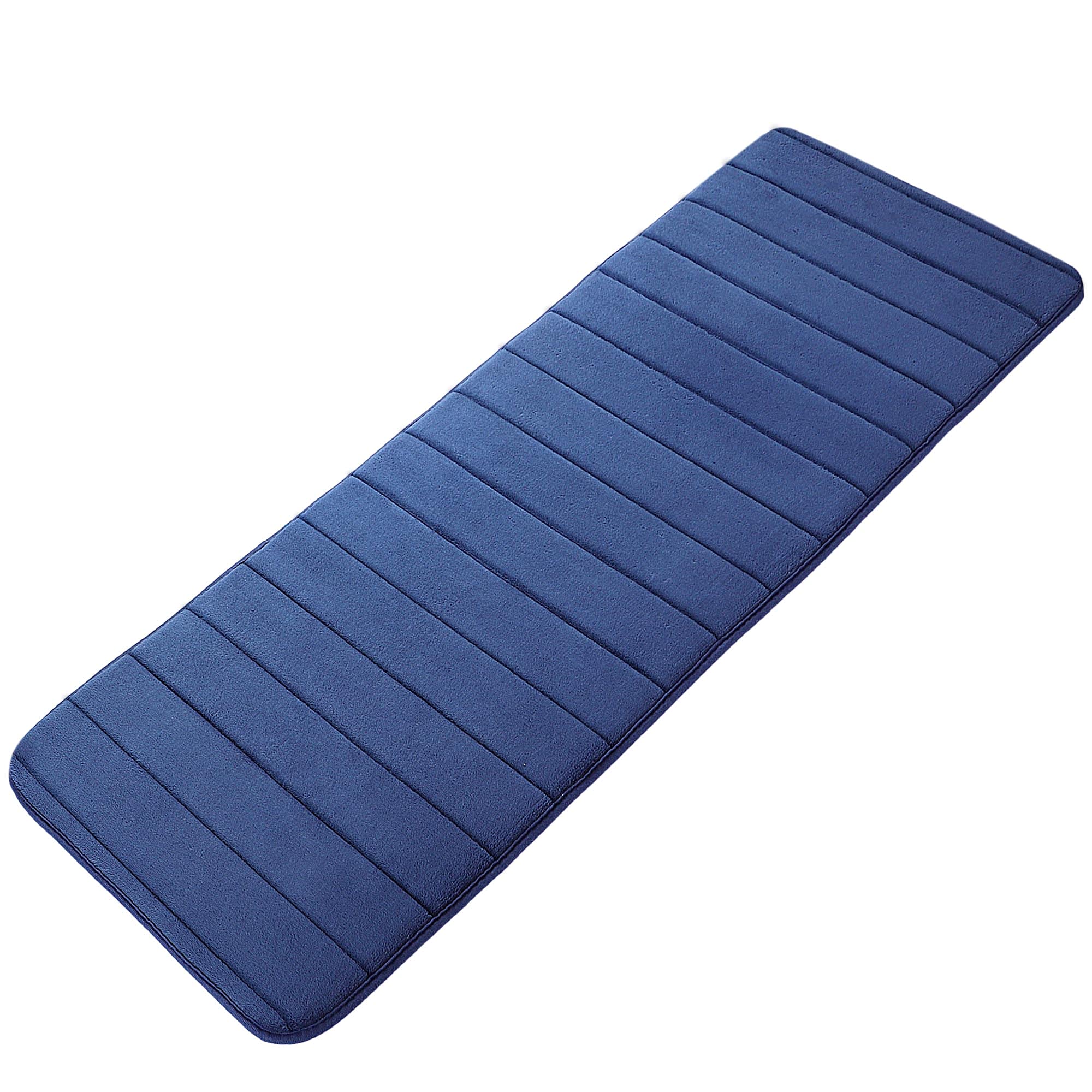 uxcell Memory Foam Bath Mat, Absorbent Runner Kitchen Rug, Soft and Comfortable Runner Floor Mat for Kitchen Bathroom Floors 16" x 47", Blue