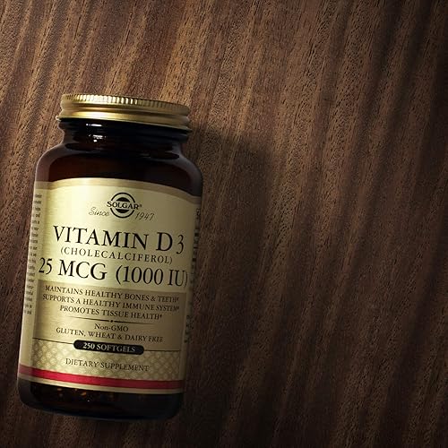 Miniatura 5 de Solgar Vitamina D3 Colecalciferol 25 mcg 1000 UI 100 cápsulas blandas  Ayuda a mantener huesos y dientes saludables  Apoyo del sistema inmunológico