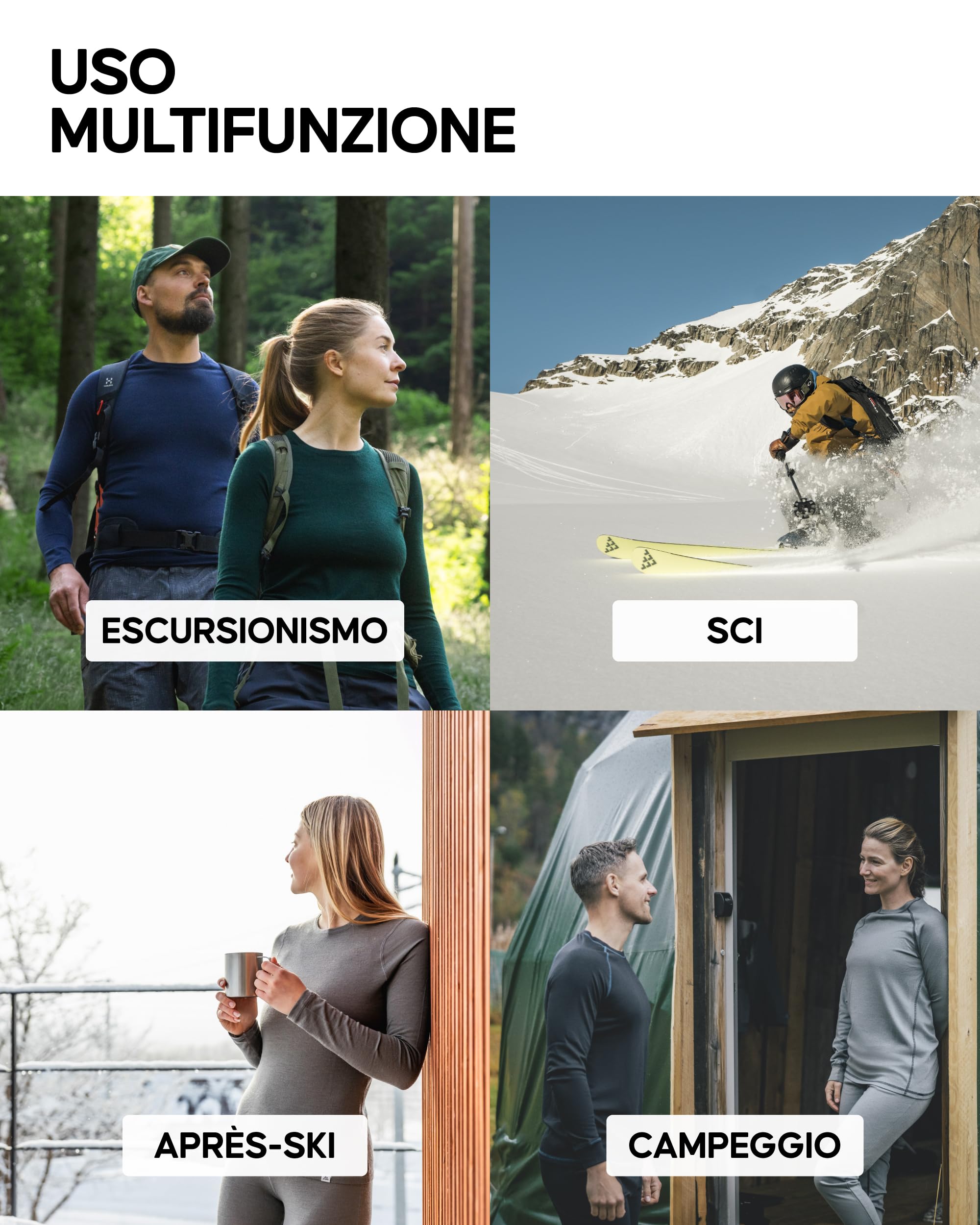 DANISH ENDURANCE Maglia Termica Donna in Lana Merino, Manica Lunga, per Sci, Trekking, Escursionismo