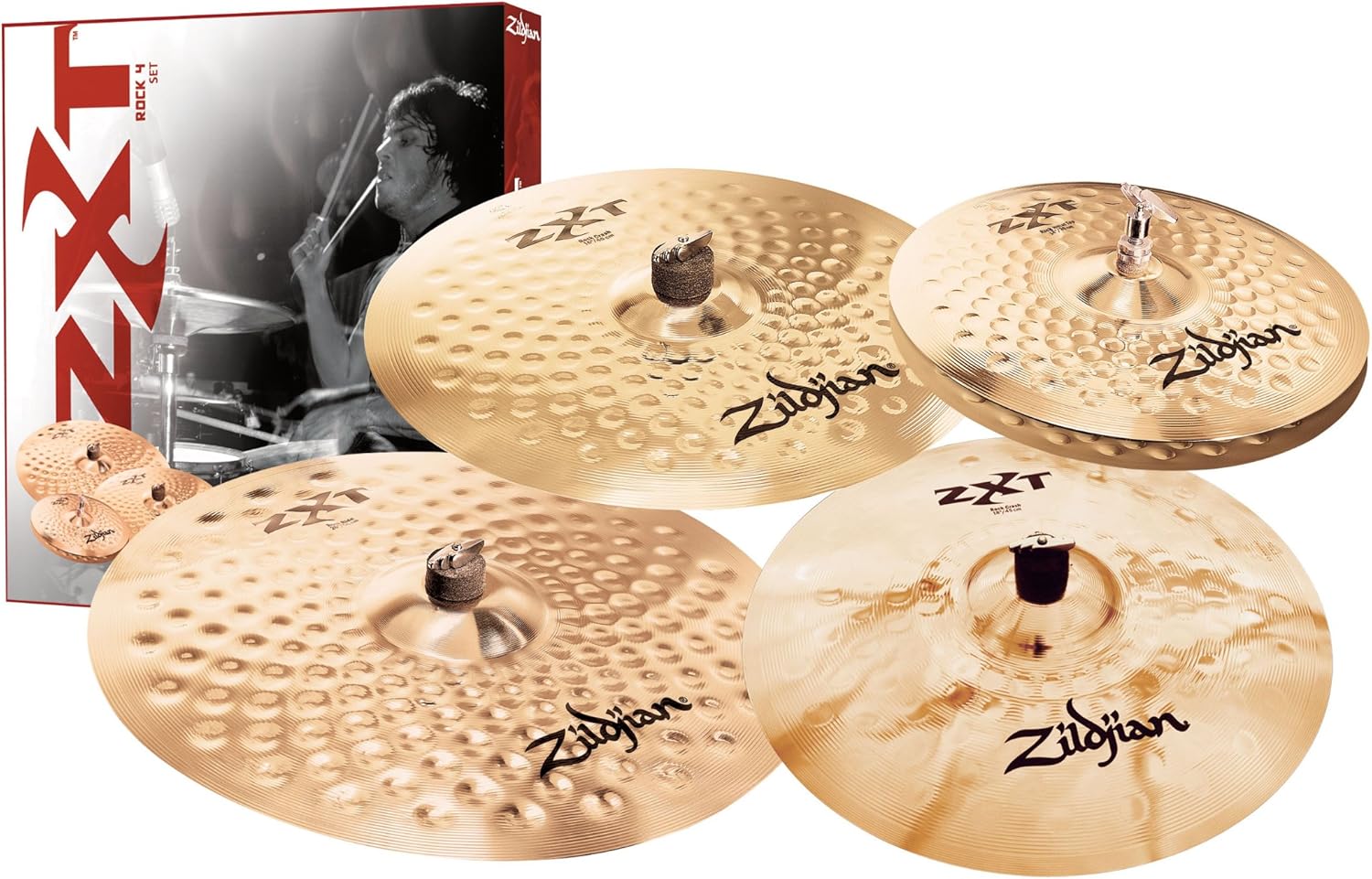 Zildjian ZXTR4P9 Rock 4 Cymbal SetUp with 18 inch Rock Crash Amazon