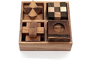BSIRI Wooden Puzzle Box Set: Mind Games for Adults to Challenge Your Intellect