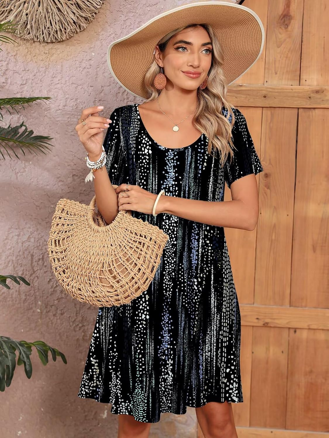 BELAROI Womens Plus Size Casual Dresses Summer Tshirt Dress Swing Short Sleeve Vacation Beach Coverup - Image 2