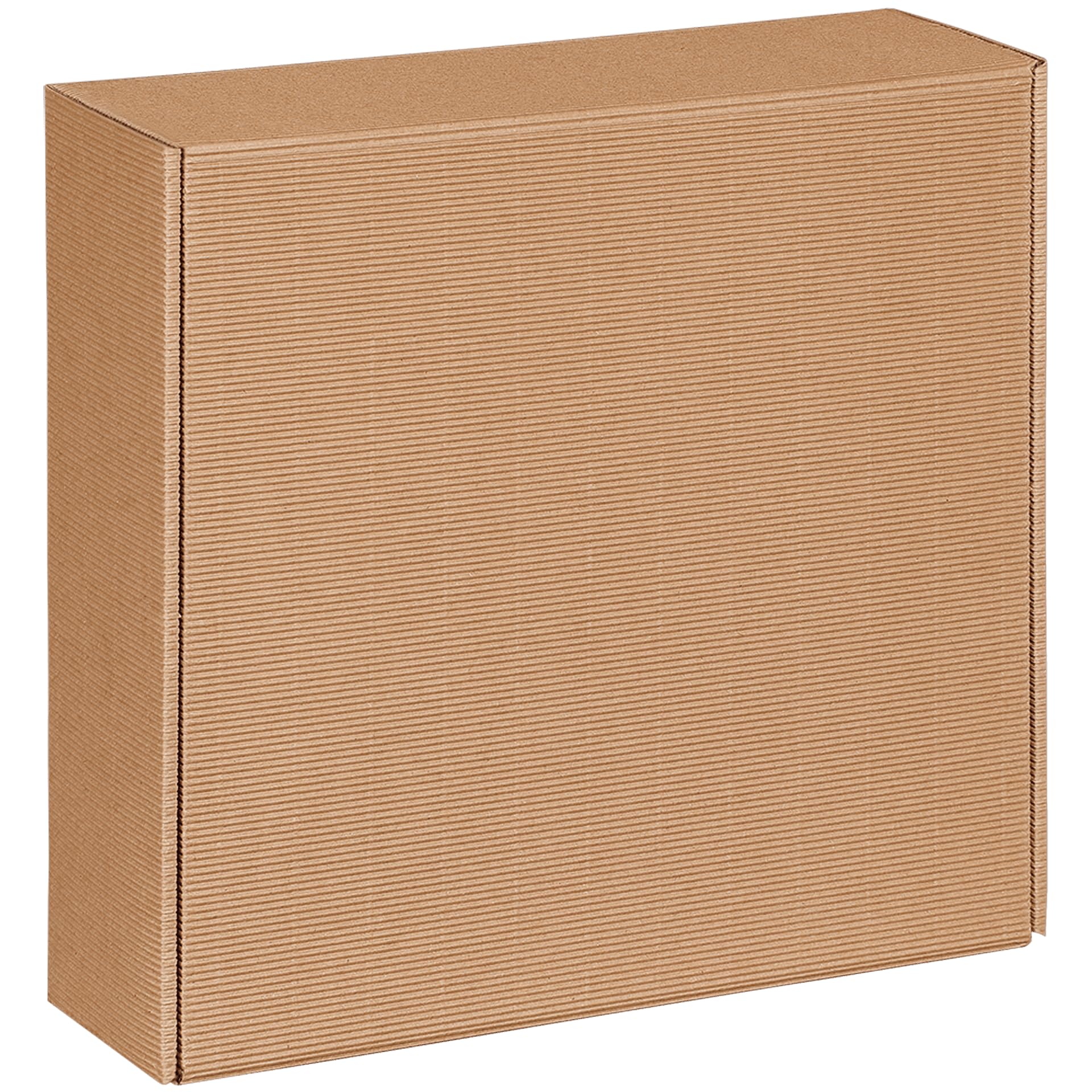 [BOXXCO] 25 Stück Geschenkboxen Natura groß 293x295x95 mm Farbe Natur – Hochwertige Präsentkartons aus Wellpappe mit offener Welle