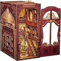 Vista 7 de CUTEBEE - Kit de rincón de libros - Kit de casa de muñecas en miniatura DIY para adultos, decoración de estantería de casa pequeña Booknook