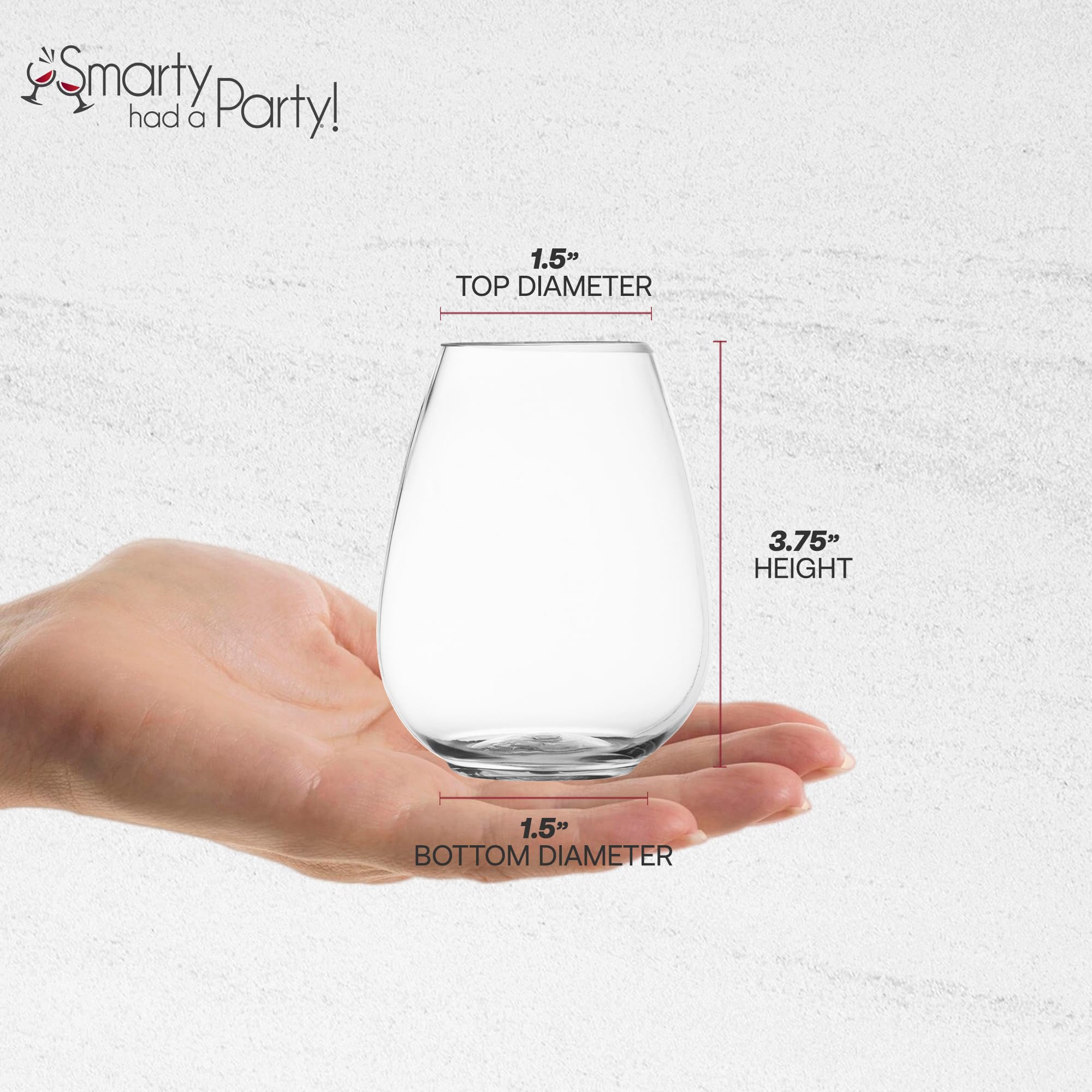 Amazon.com: 64 Pack 4 oz Disposable Stemless Wine Glasses - Fancy Plastic  Cups for Weddings & Tastings - Classy Mini Wine Goblets for Toasts,  Spritzers & Desserts - Clear Heavy Duty Tasting