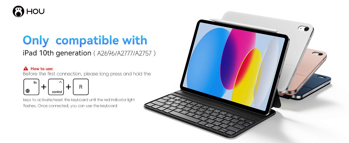 【HOU】キーボードカバー Amazon.com: HOU Keyboard Case for iPad 10th Generation/iPad