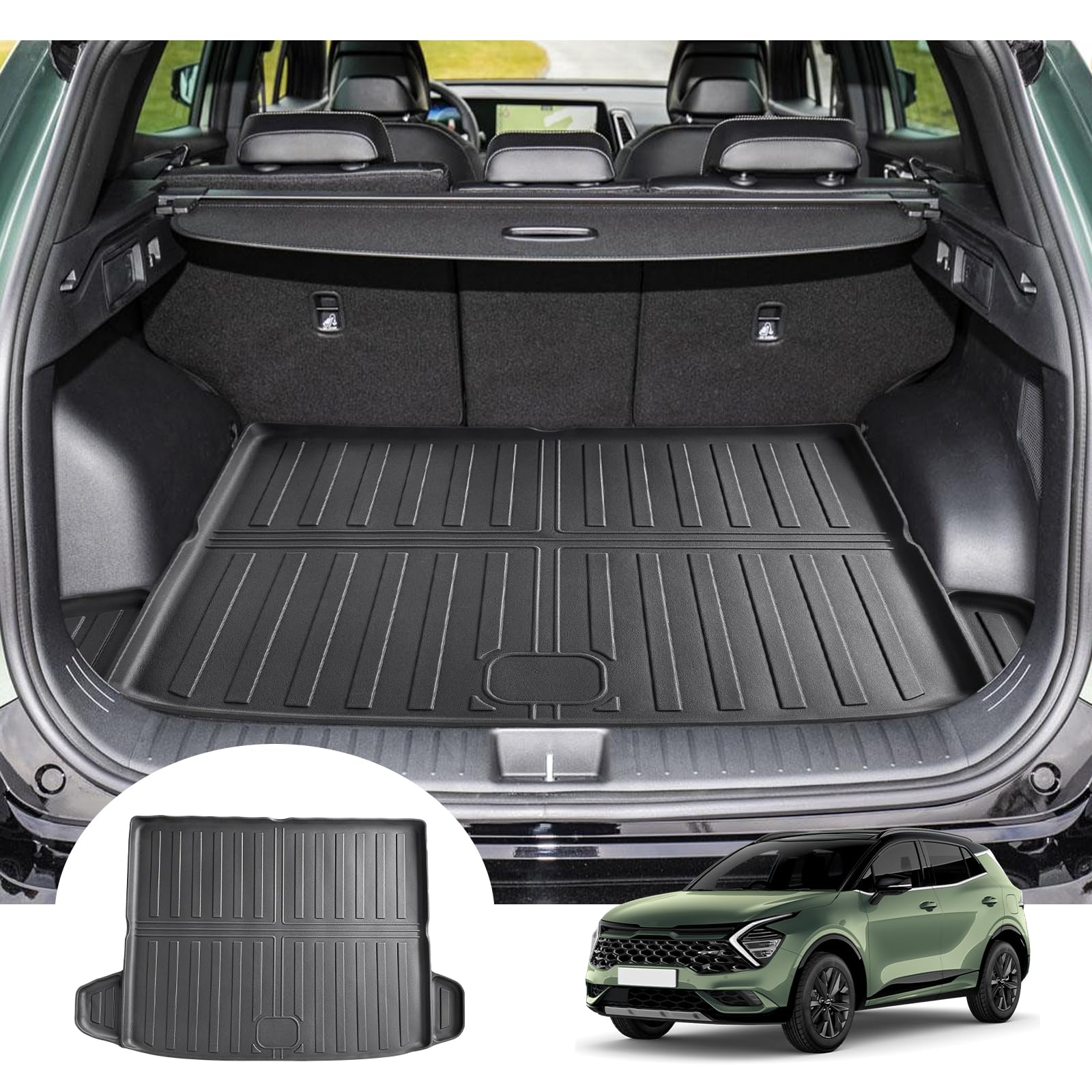 GAFAT Compatibile con Kia Sportage NQ5 V 2022-2025 2026 Tappetino per Bagagliaio, Facile da Piegare, Accessori Facelift Sportage 2025 Tappetini Gomma per TPE Tutte le Stagioni, Scansione Originale 3D