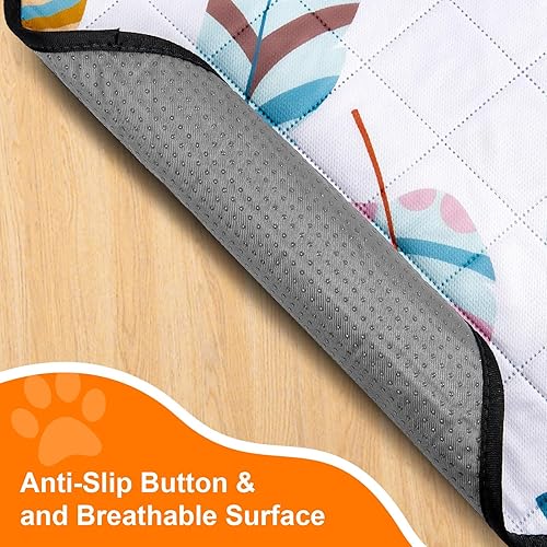 Miniatura 10 de LOOBANI Almohadillas lavables para orina de perros de 18 x 24 pulgadas, paquete de 4 almohadillas reutilizables súper absorbentes y a prueba de