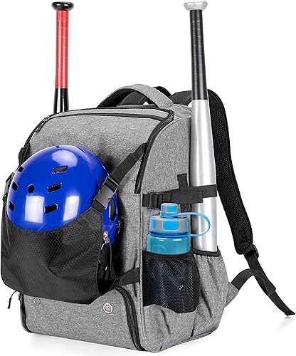 DSLEAF Mochila de béisbol para 4 murciélagos, bolsa de softbol con soporte externo para casco y espacio separado para zapatos hasta US Hombres 13 disponible en Yaxa El Salvador