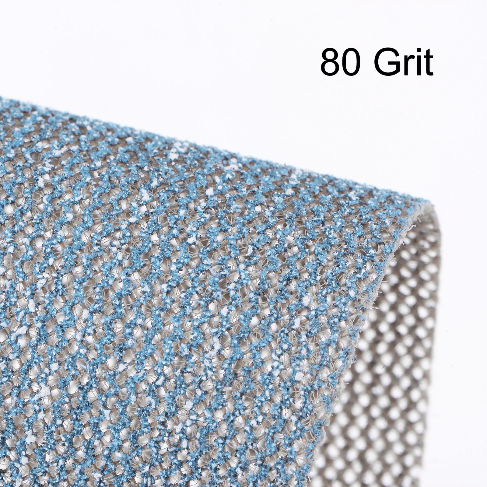 sourcing map Lot de 15 feuilles abrasives en maille grain 80, 7,1 x 12,7 cm, papier abrasif en céramique humide et sec, sans poussière, pour le travail du bois, le polissage et le meulage du métal