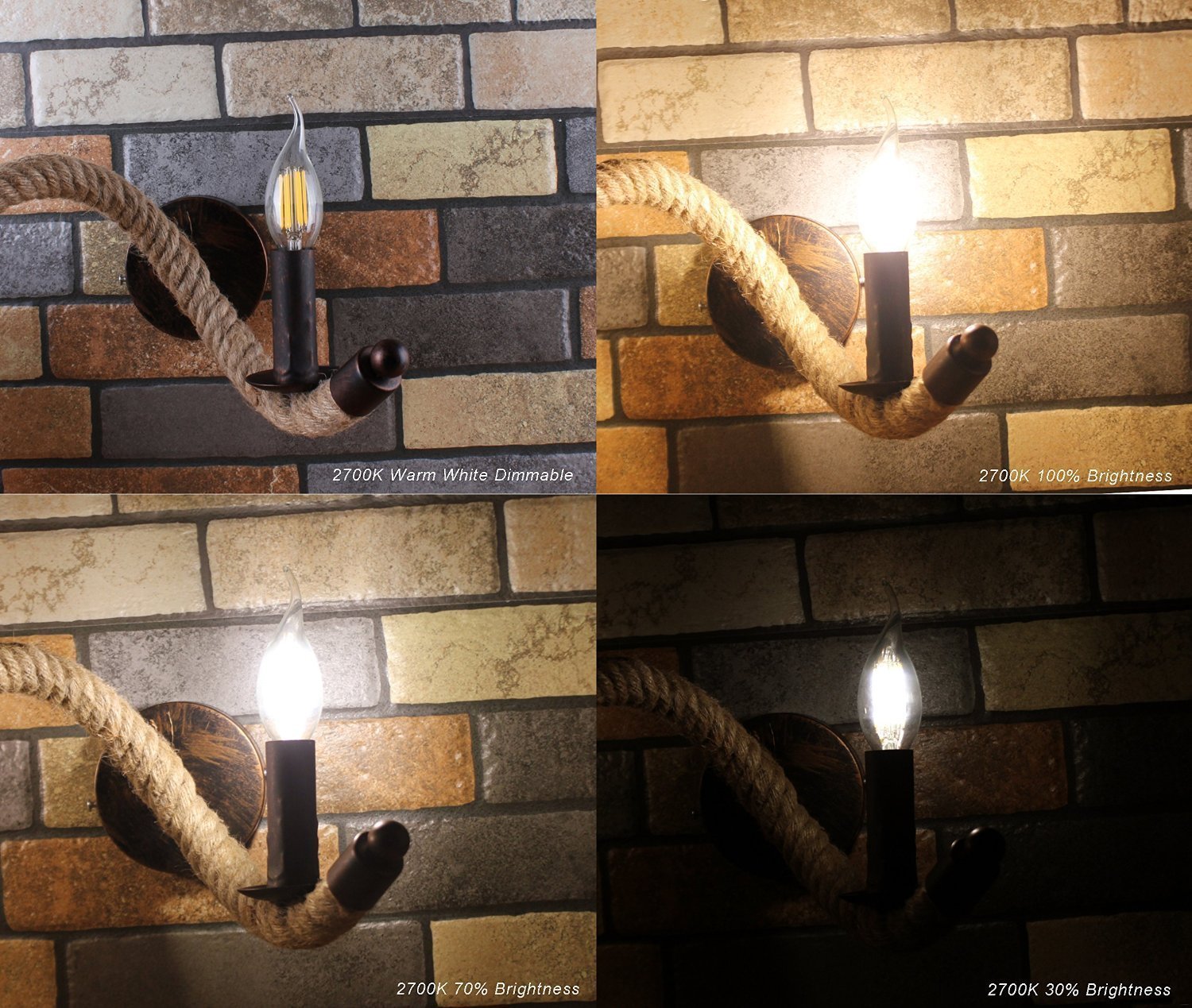 Ampoule à bougies LED Filament, 6W Vintage Antique Edison C35 E14 Forme à la flamme Bent Pointe Ampoule en verre transparent,60W Incandescent Equivalent,Blanc Chaud 2700K [Pack 9]