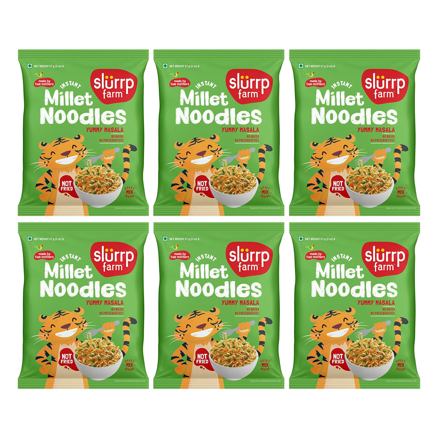 Slurrp Farm No Maida, No MSG Instant Noodles | Yummy Masala | Not Fried, Millet Noodles, 6 X 57 g (B0D2CYBMST) Amazon Price History, Amazon Price Tracker