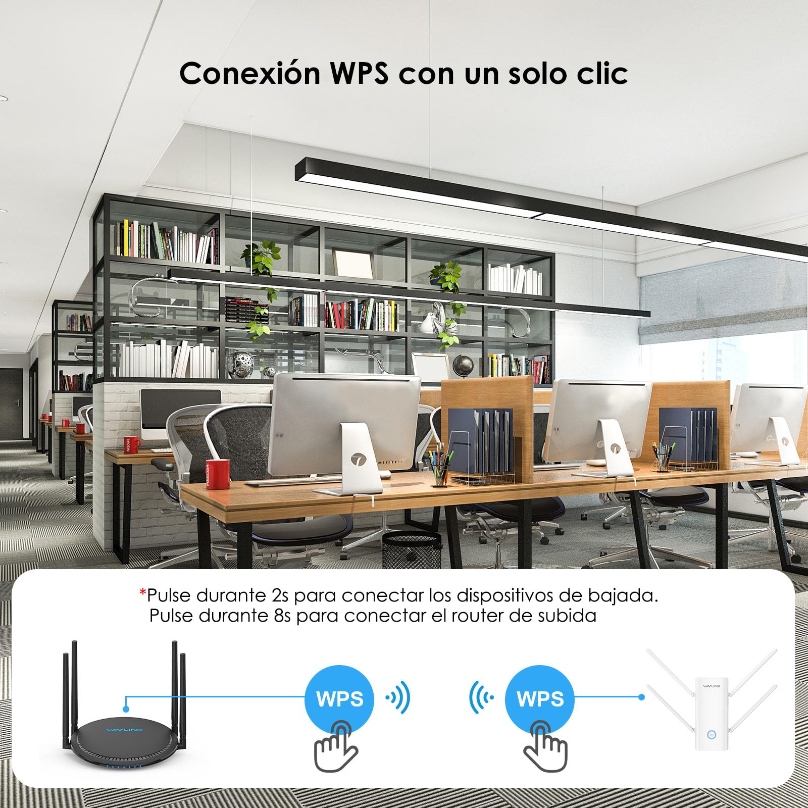 WAVLINK AX3000 - Extensor de Rango Wi-Fi 6 de Doble Banda, Amplificador de Extensor WiFi, repetidor WiFi con Puerto Gigabit, Antenas 4x5dBi, Compatible con repetidor/Ap/enrutador/Modo Malla, fácil