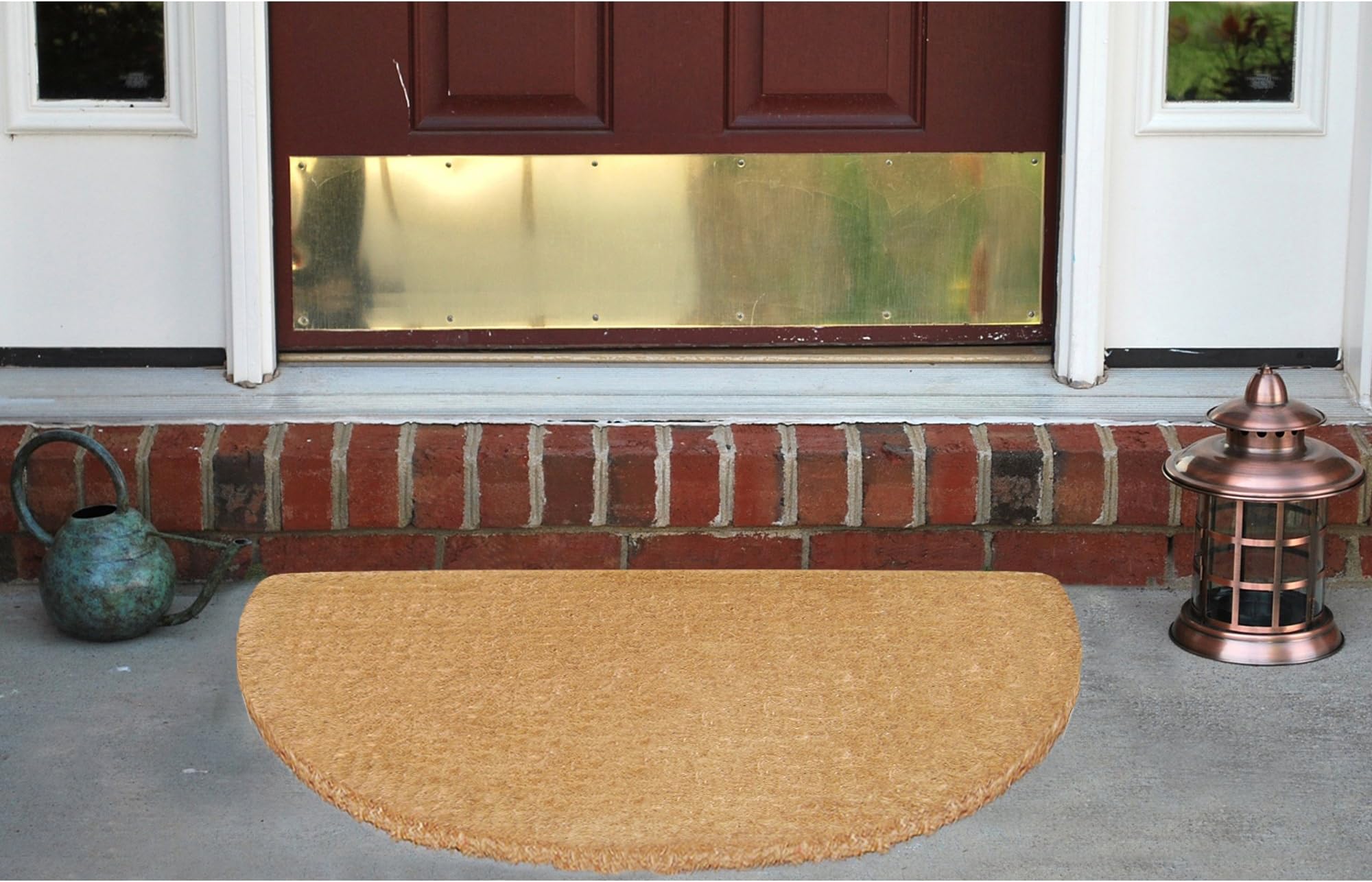 Nedia HomeHeavy Duty Coir Door Mat - Plain, No Border Design, Natural Coco Fiber Welcome Mat, Durable Handcrafted Outdoor Rug, Eco-Friendly, 22" x 36", O2103