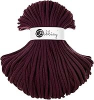 Vista 16 de Bobbiny - Cordón trenzado jumbo de 9 mm para macramé (color rojo vino), 108 yardas/330 pies