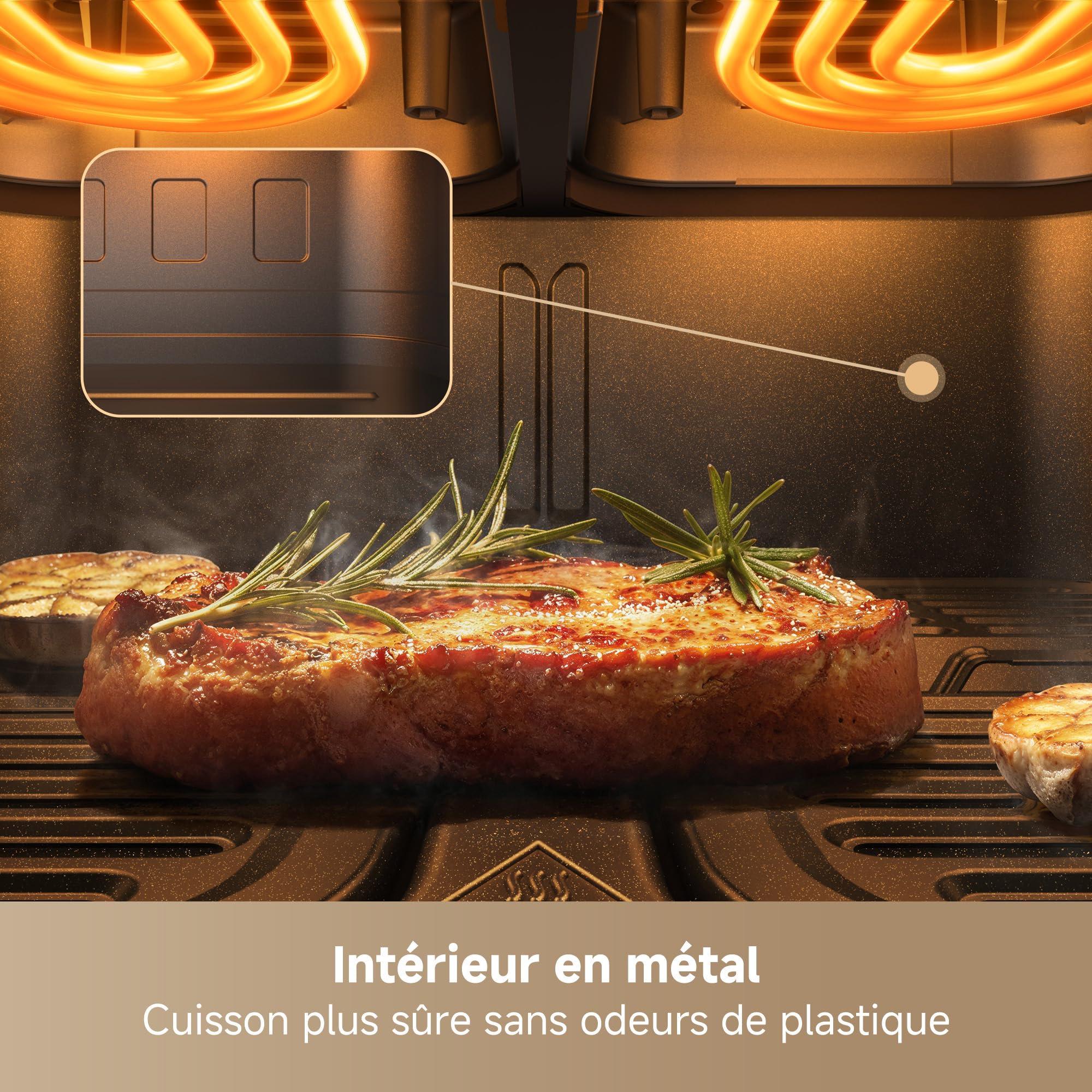 MOVA Friteuse à Air AeroChef FD20 Pro | Double Zone 9 L, SyncFinish, 2 700 W, 40 à 230 °C, Circulation d'Air Chaud à 360°, 7 Programmes, Revêtement Antiadhésif