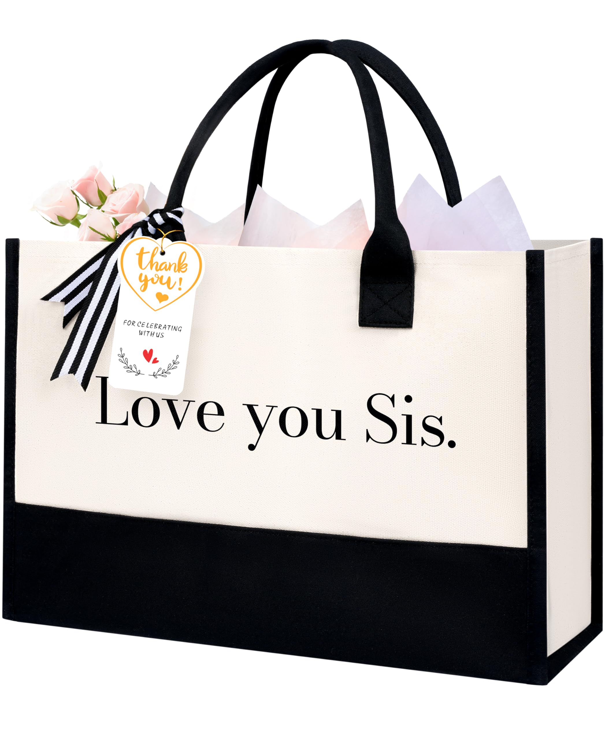 BAGAIL Initial Tote Bag, Personalized Birthday Gifts for Women, Teacher, Friends, Mom, Wedding, Monogrammed Beach Bag