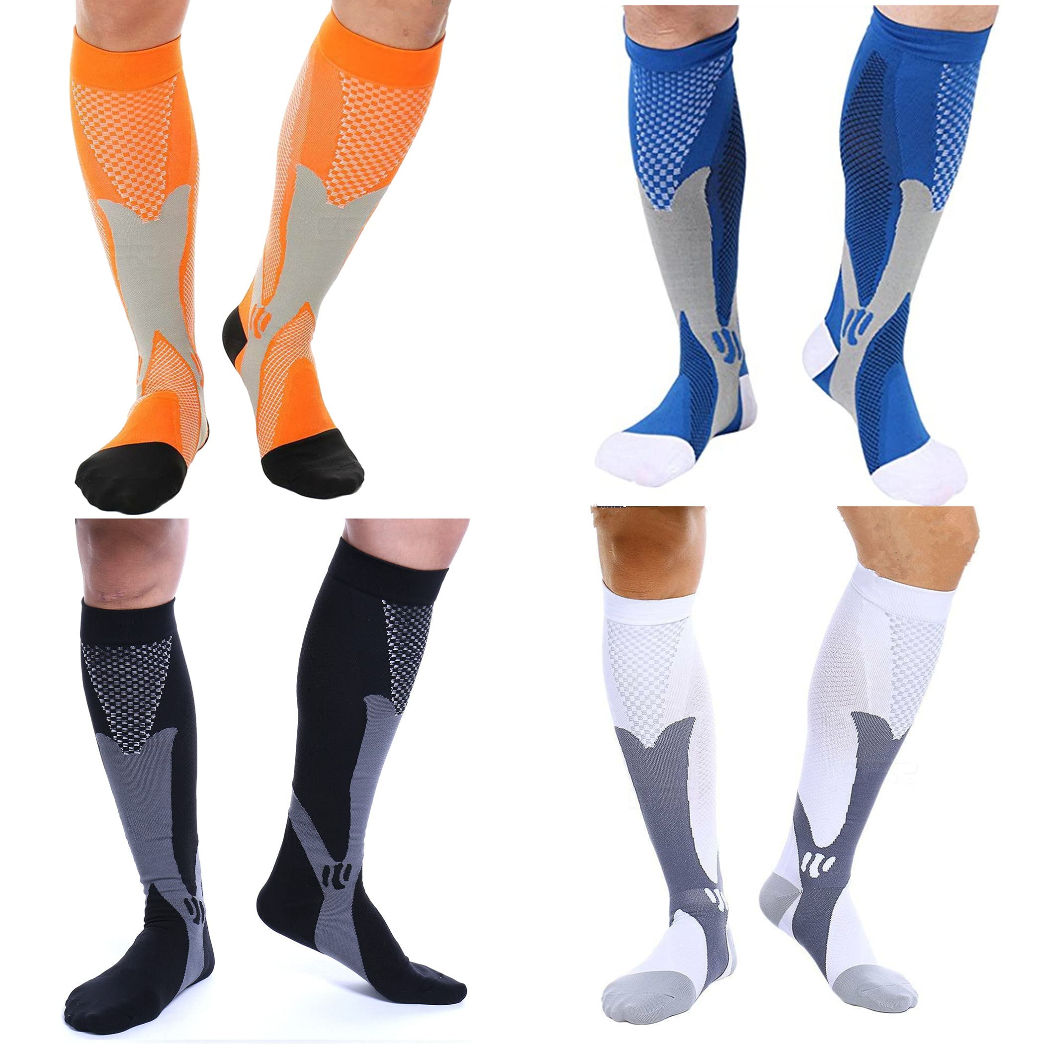 4 Pair Compression Running Socks For Men & Women Fit for Athletic Travel Sport Christmas Gift